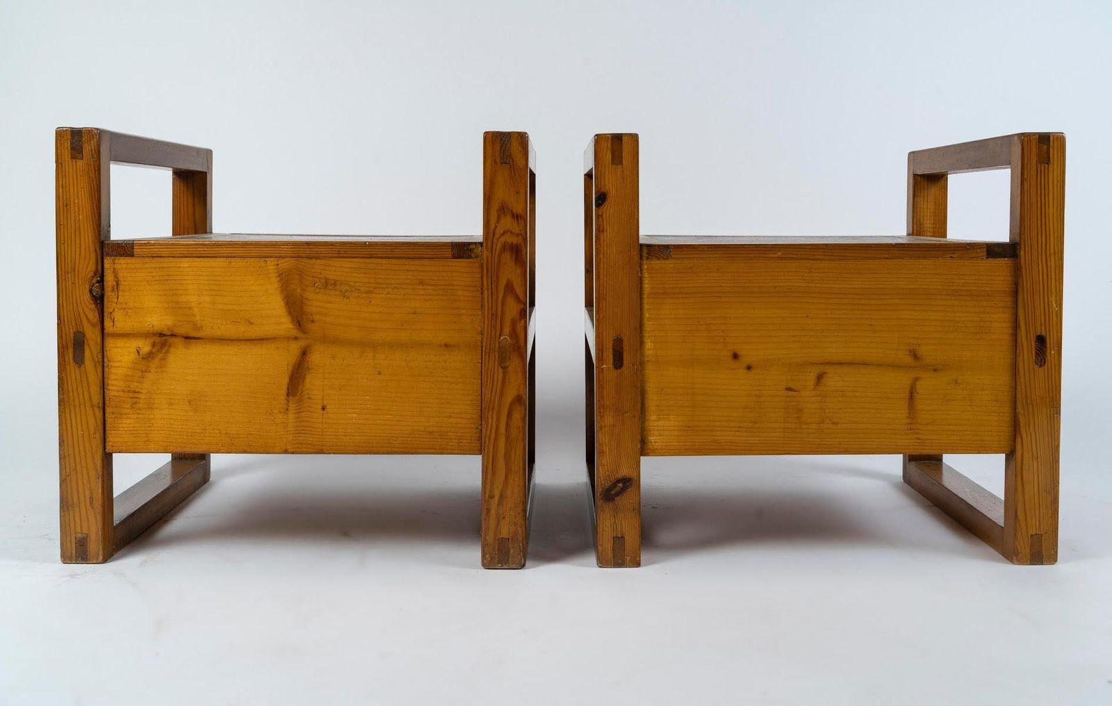 Pair Of Wooden Bedside Tables From The 1960s. photo vinterior