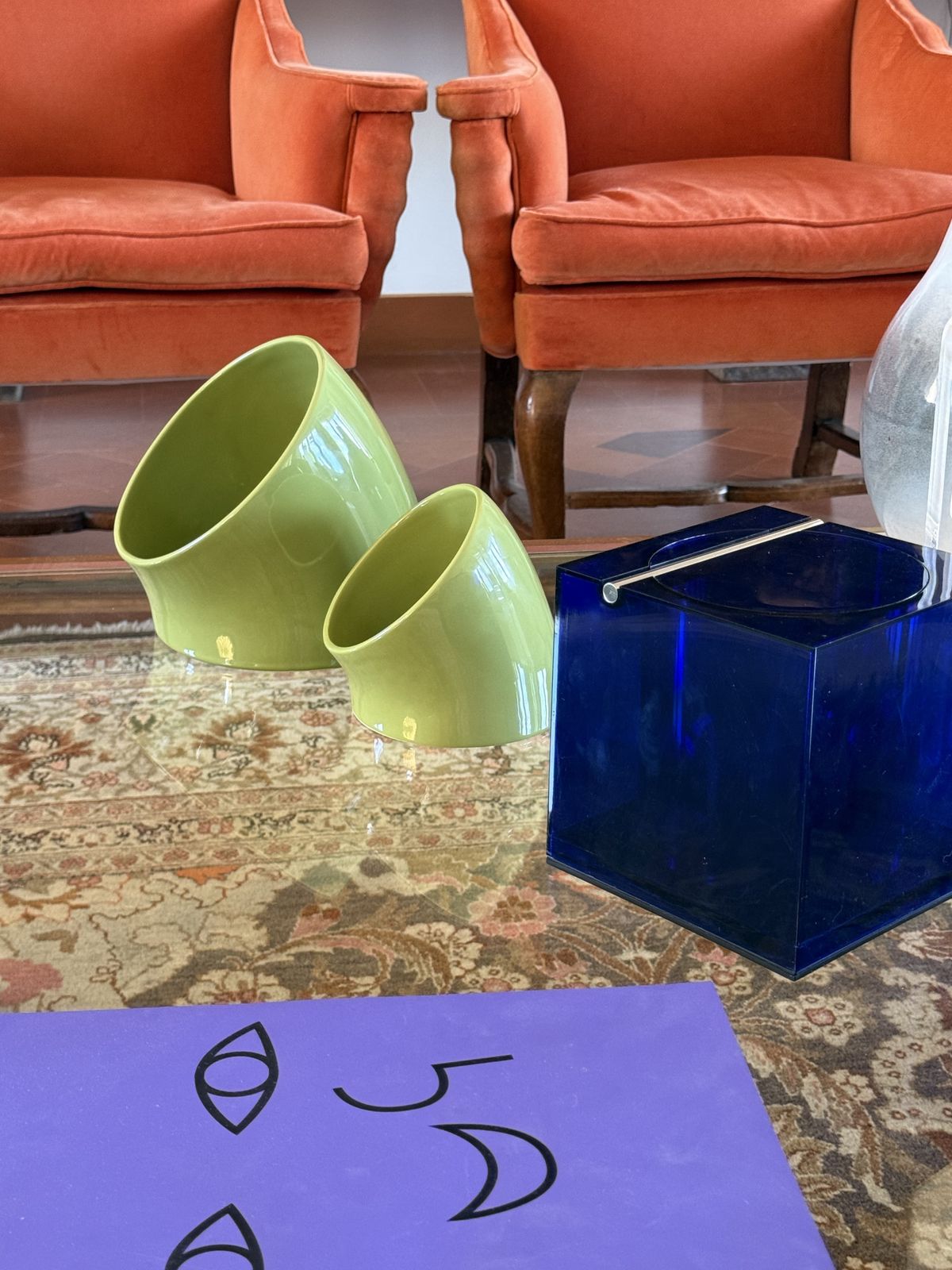 Space Age Set Of 2 Green Ceramic Vide Poche, Sicart Italy Ca. 1970 photo furniture