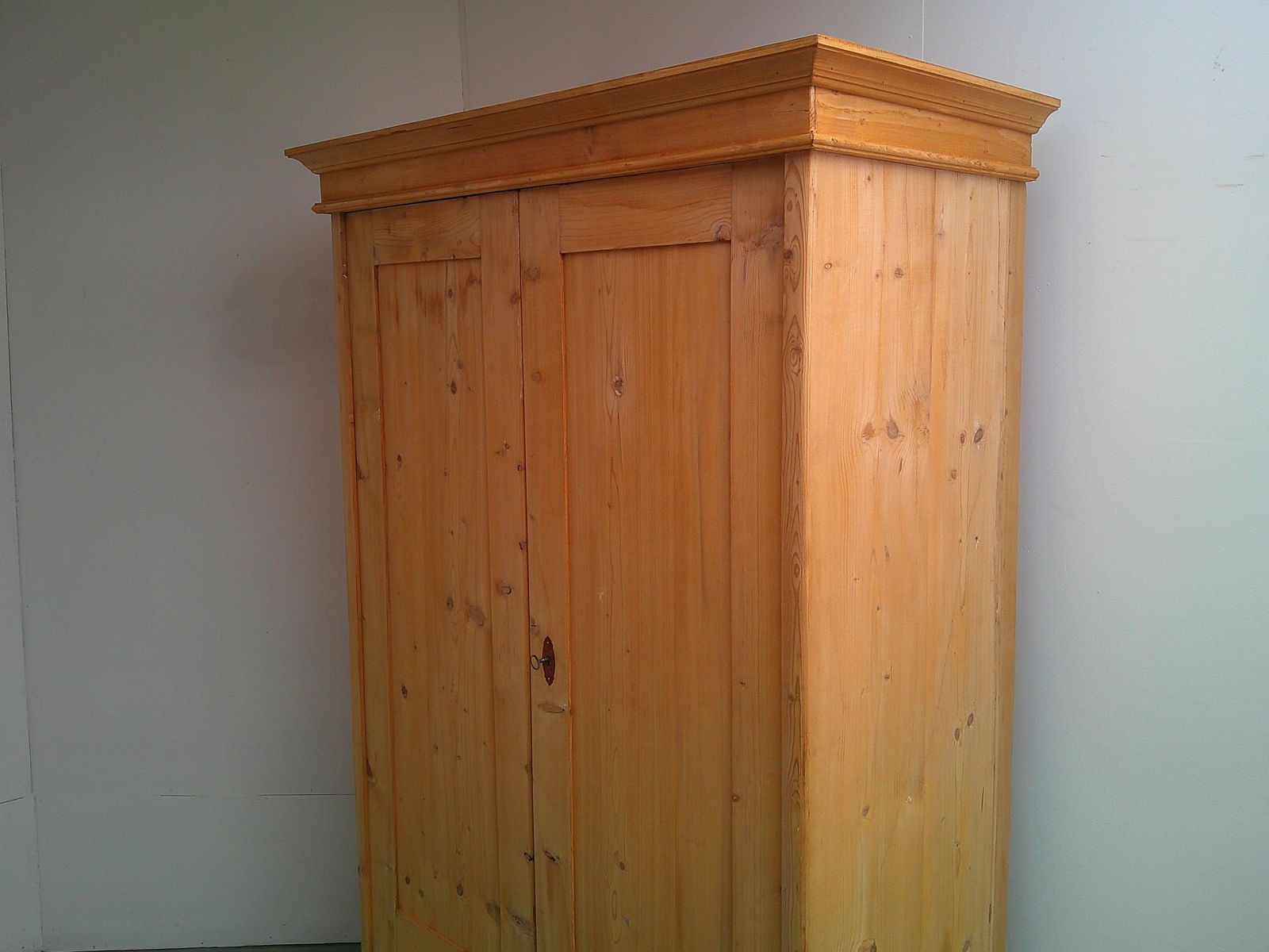 Furniture A Lovely Antique Pine 1 Panel Knockdown Wardrobe To Wax/Paint photo