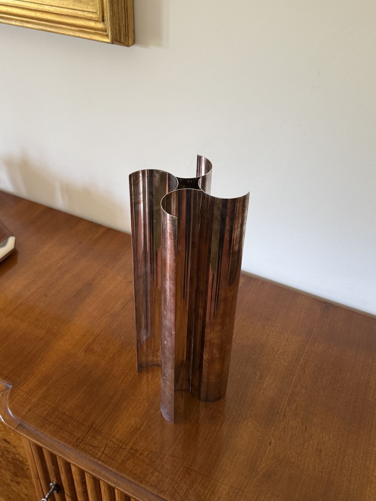 Christian Dior, Silver Plated Solifleur Sculptural Vase, Dior France 1980s photo vintage