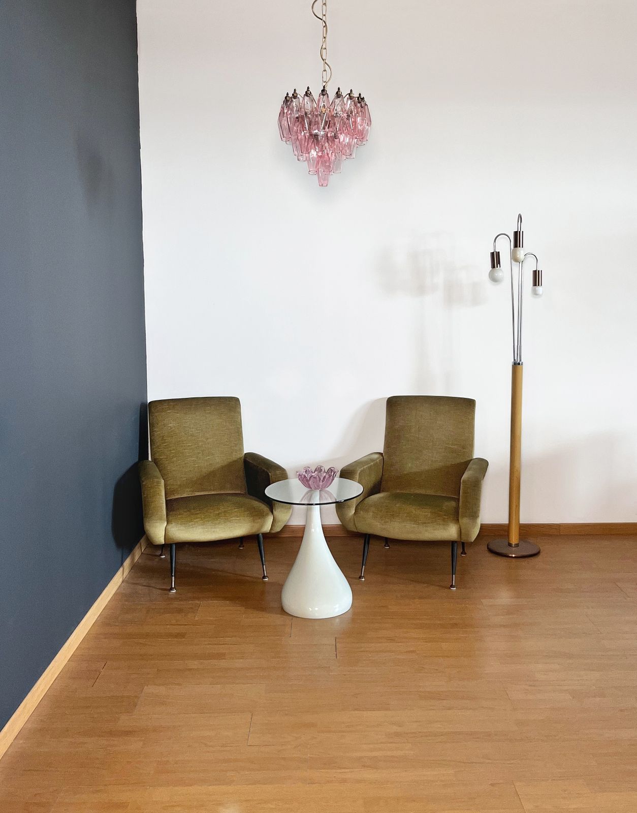 Elegant Murano Pink Poliedri Chandelier   Carlo Scarpa Design photo Lighting
