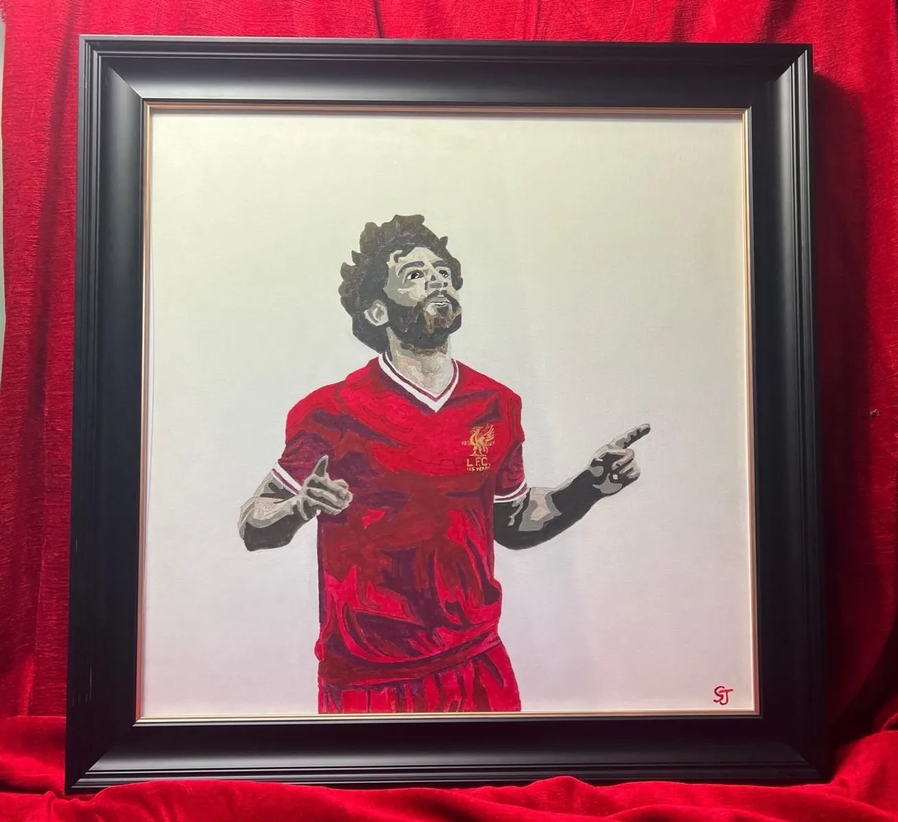 Professional Footballer Liverpool Fc Mohamed Salah Oil Painting