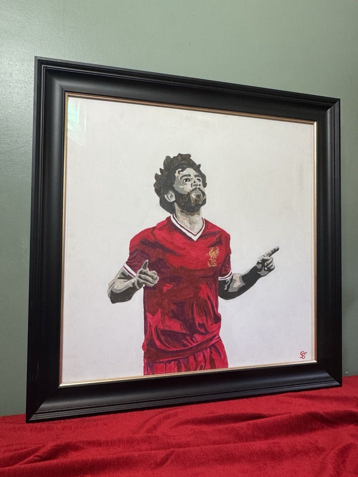 Art Professional Footballer Liverpool Fc Mohamed Salah Oil Painting photo