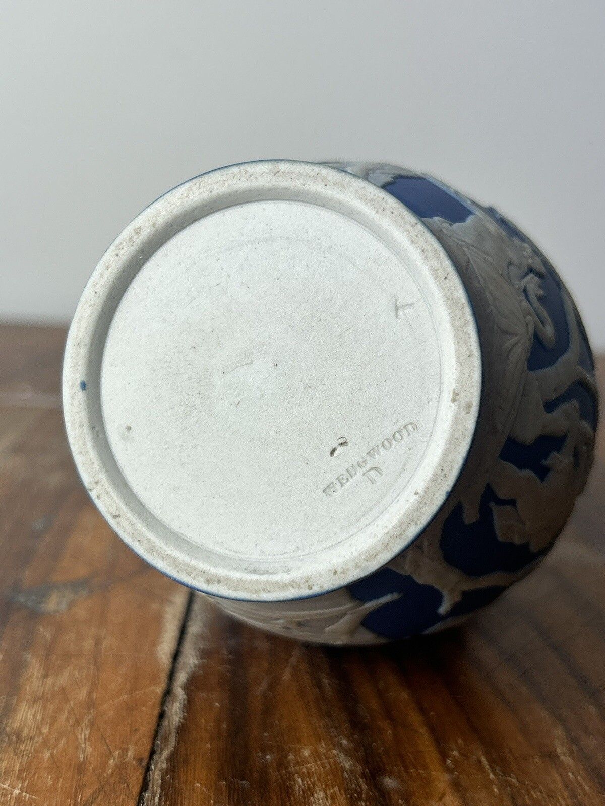 Wedgwood Blue Jasperware Portland Vase 19th Century 13cm photo vintage
