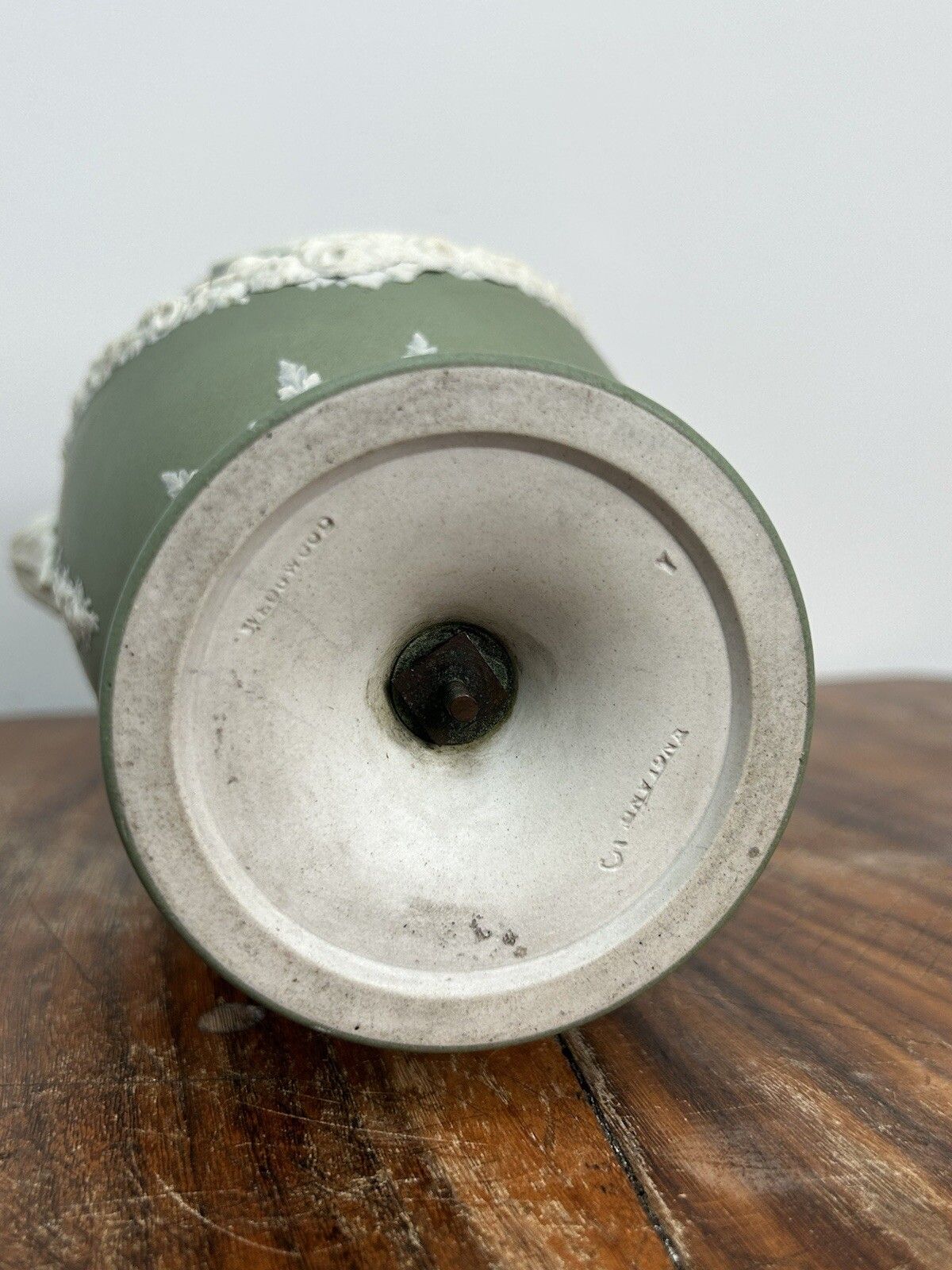 Wedgwood, Shield Shape, Green Jasper Vase photo vintage