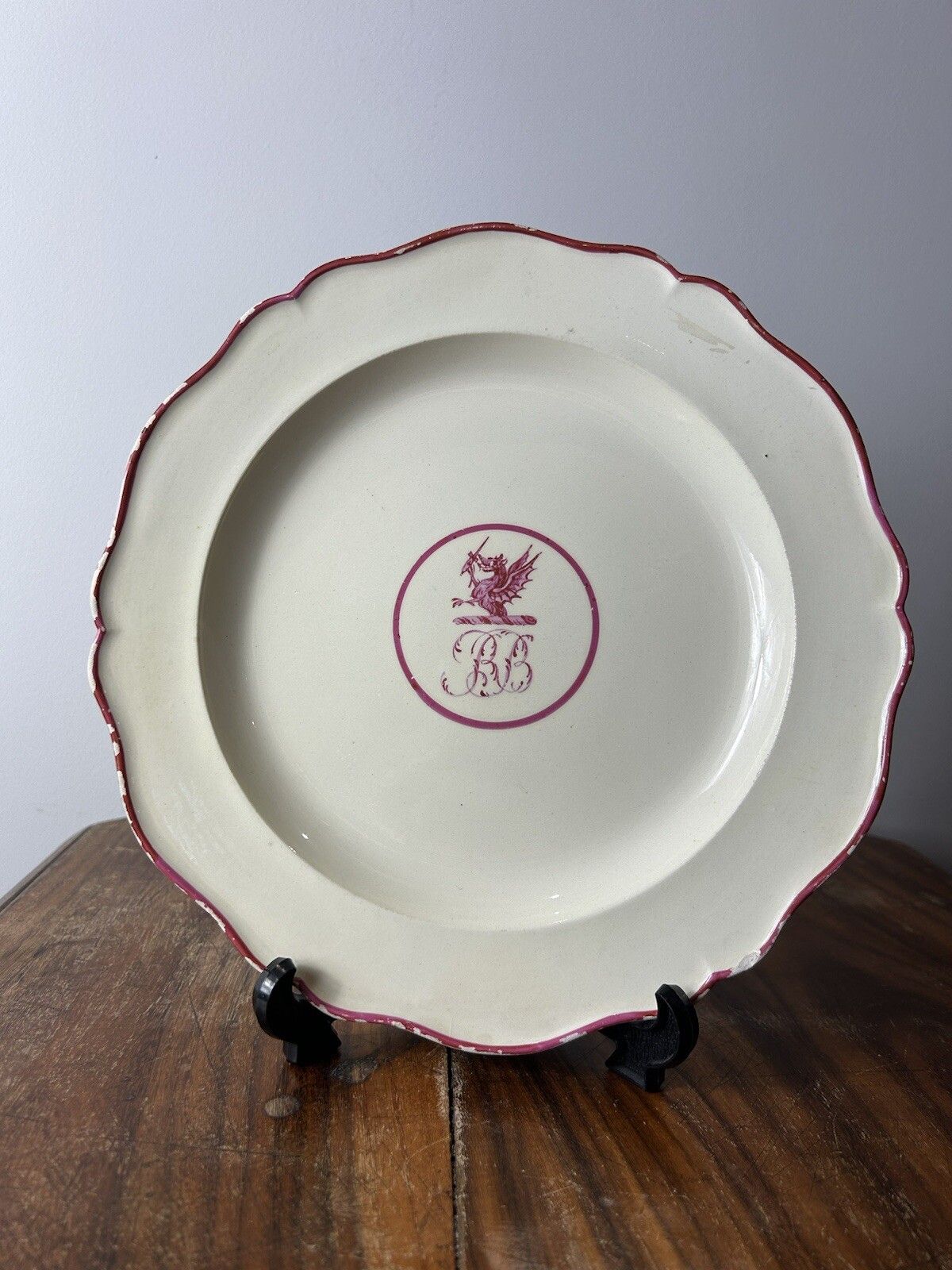 Wedgwood Creamware Pink Armorial Dish