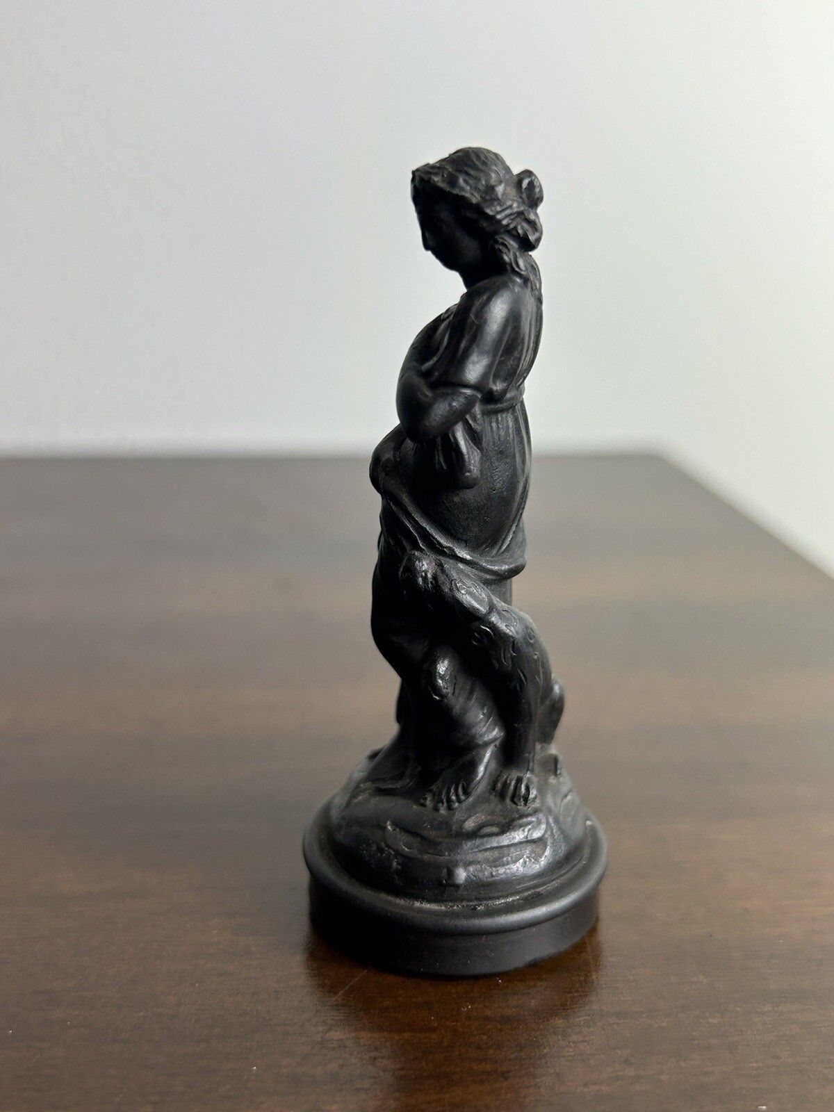 Wedgwood Minature Basalt Bust Woman With Dog photo Art