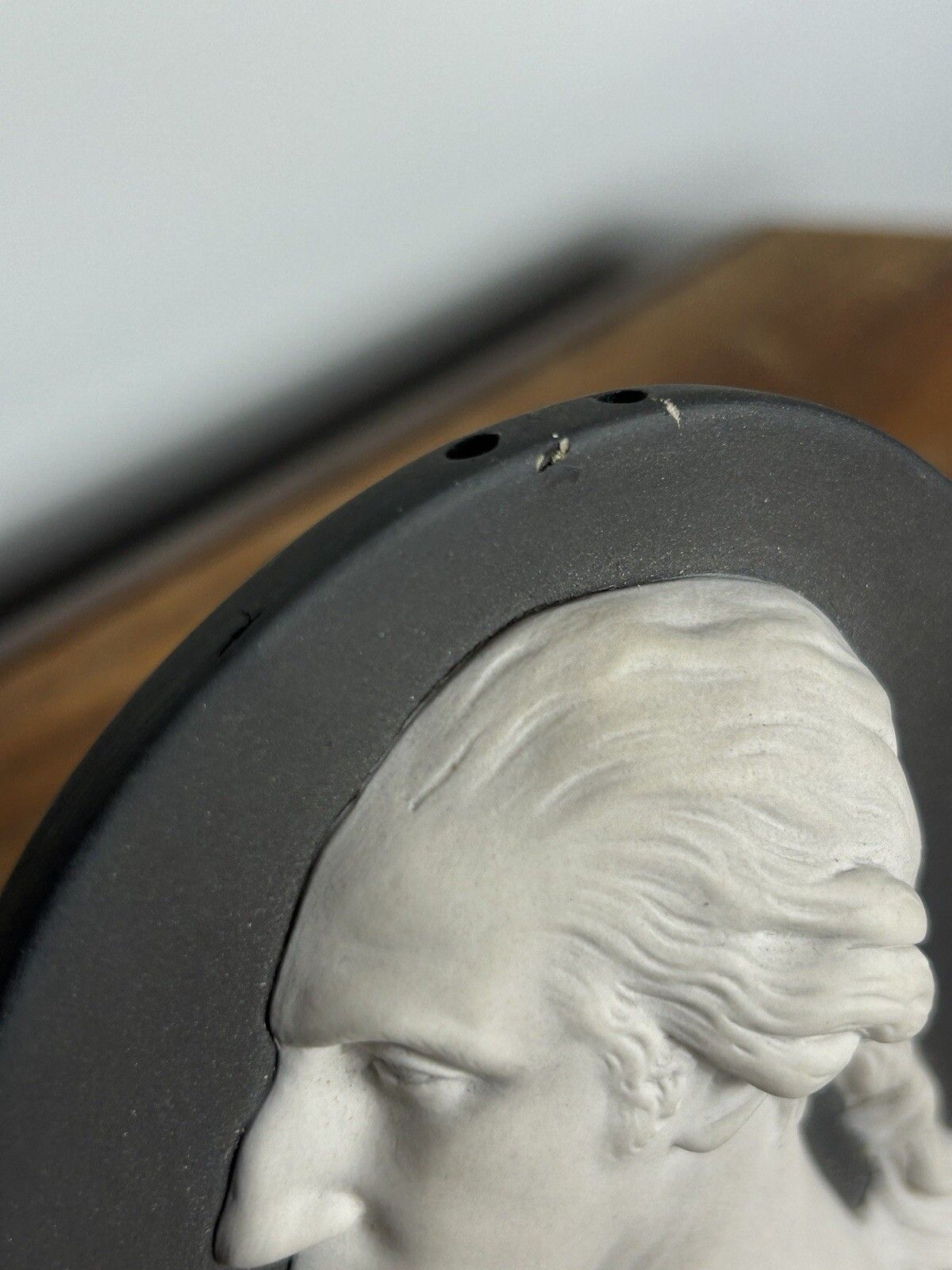 Wedgwood Jasperware Medallion George Washington Plaque Black photo 600.0