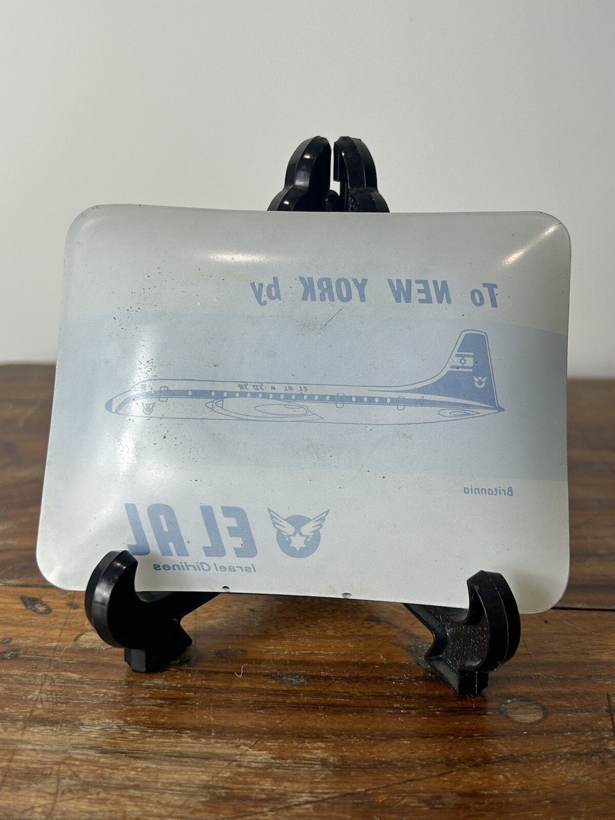 El Al Israel Airlines To New York Ashtray Advertise Bristol Britannia 1950's photo furniture