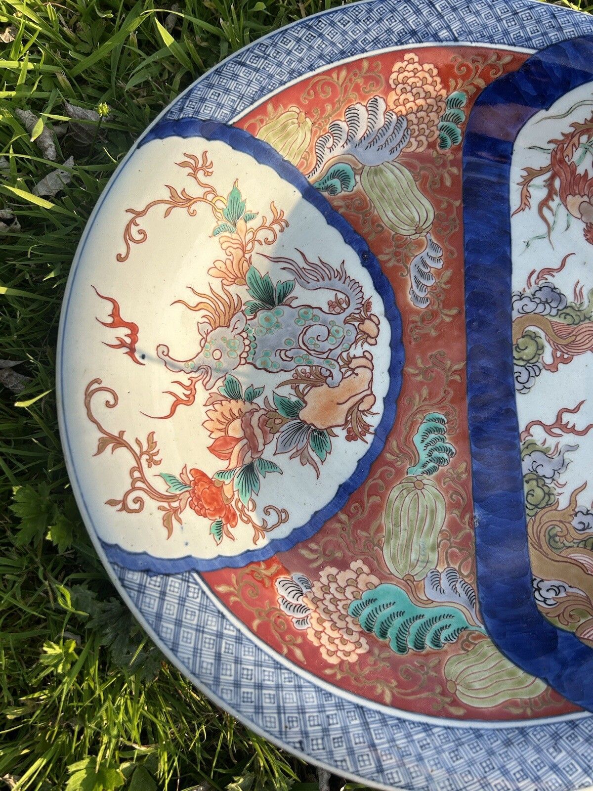 Japanese Imari Charger Shallow Bowl 37cm Japanese Porcelain Dish photo furniture