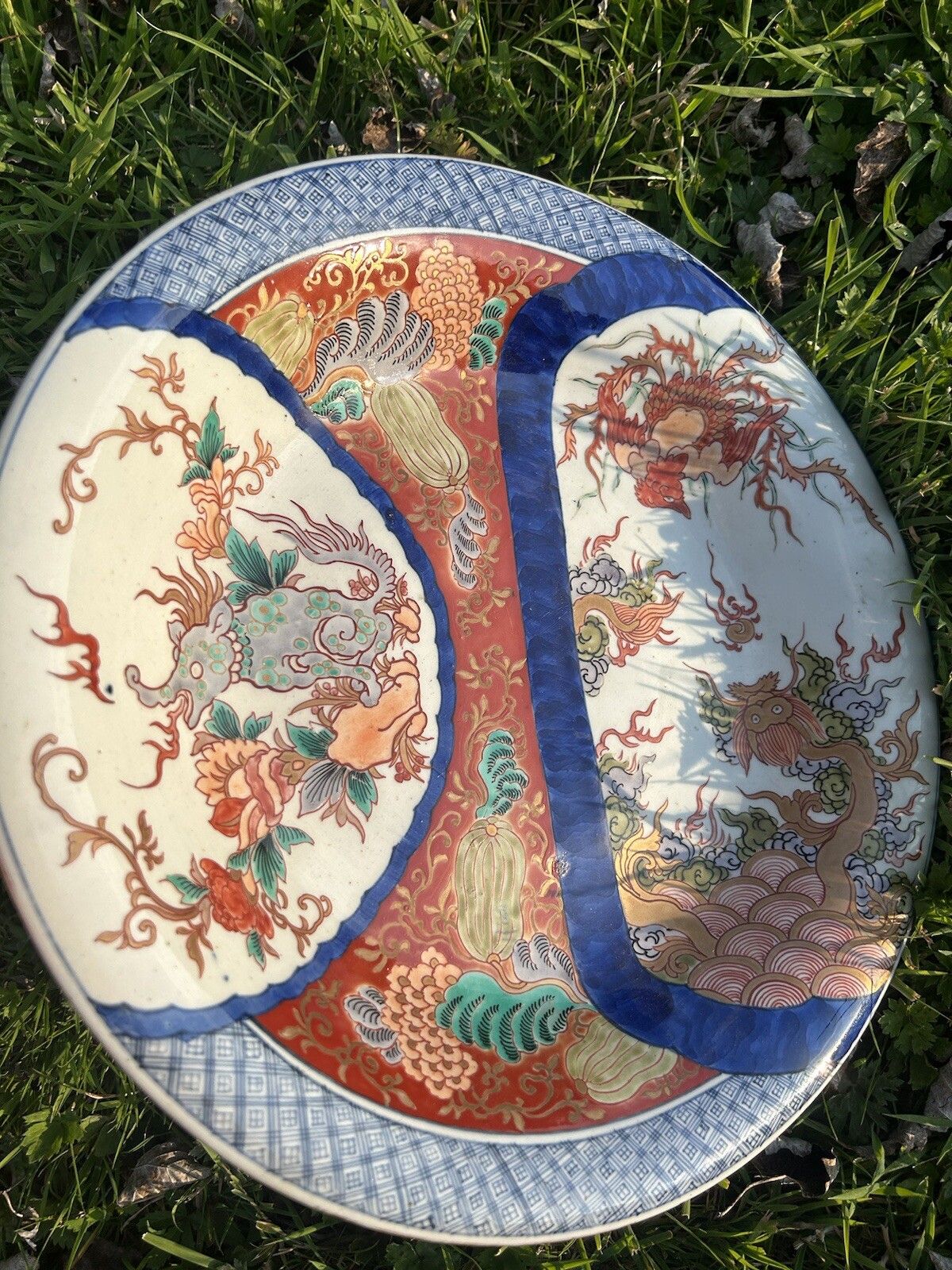 Japanese Imari Charger Shallow Bowl 37cm Japanese Porcelain Dish photo Home Decor
