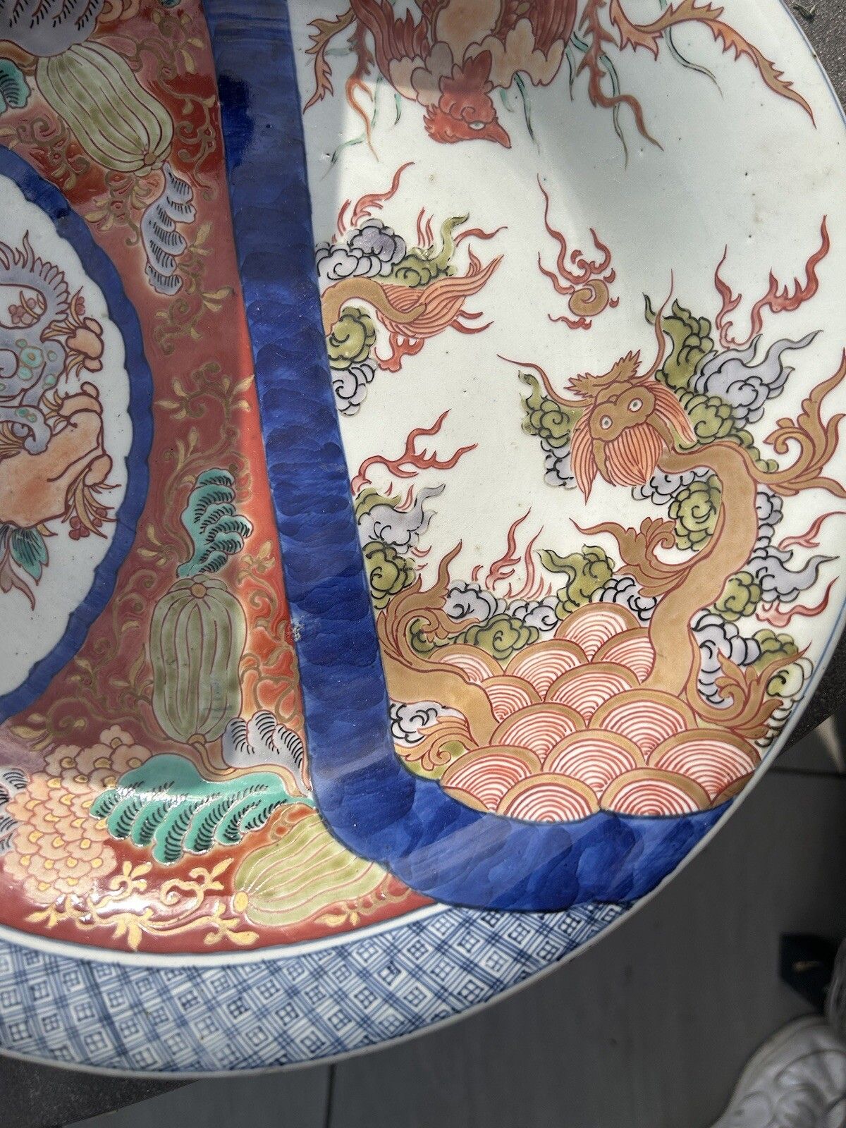 Japanese Imari Charger Shallow Bowl 37cm Japanese Porcelain Dish photo vinterior