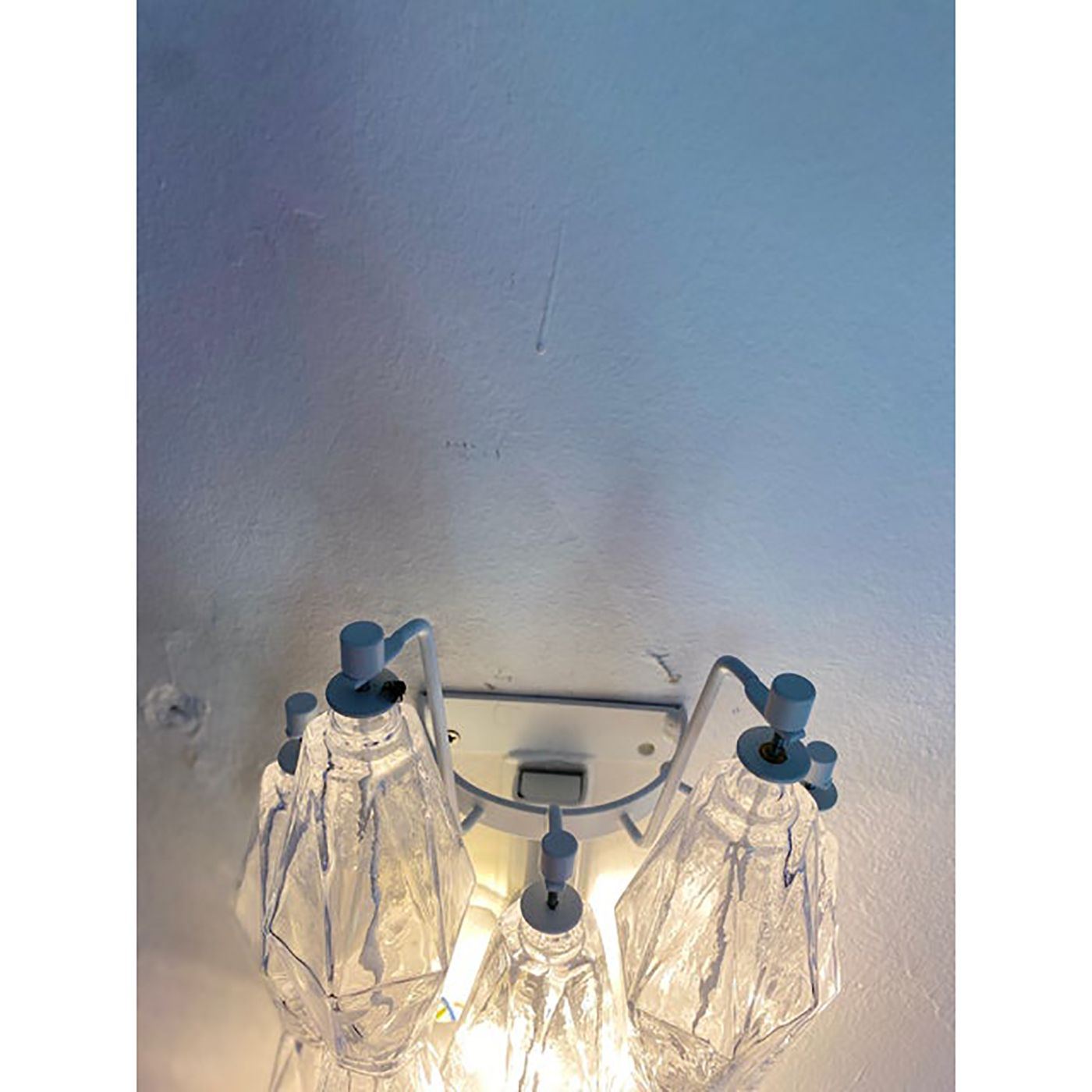Set Of Two Contemporary Shenographic "Poliedro" Murano Glass Wall Sconces photo furniture