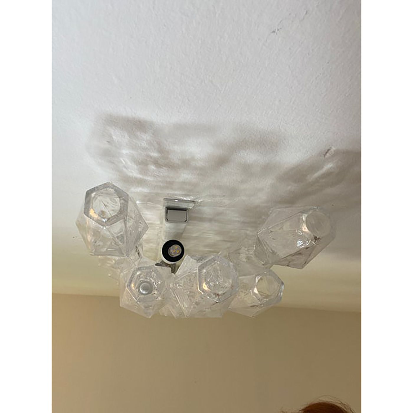 Set Of Two Contemporary Shenographic "Poliedro" Murano Glass Wall Sconces photo for sale