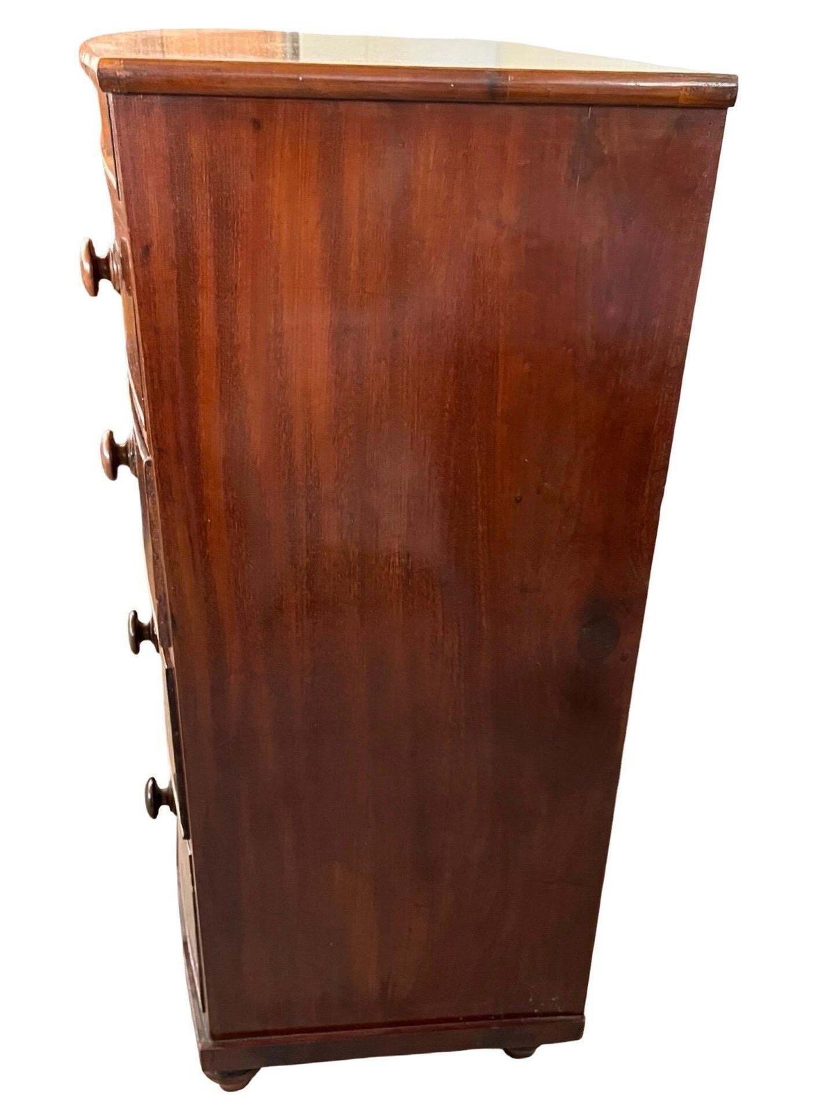 Furniture Victorian Mahogany Bow Front Chest Of Drawers, Ca. 1860 photo