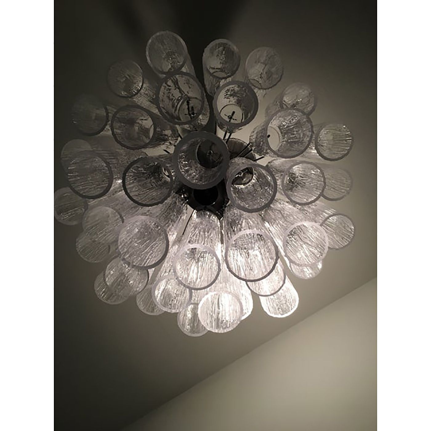 Murano Glass Sputnik Chandelier With "Corteccia" Tubes Italian Glass photo for sale