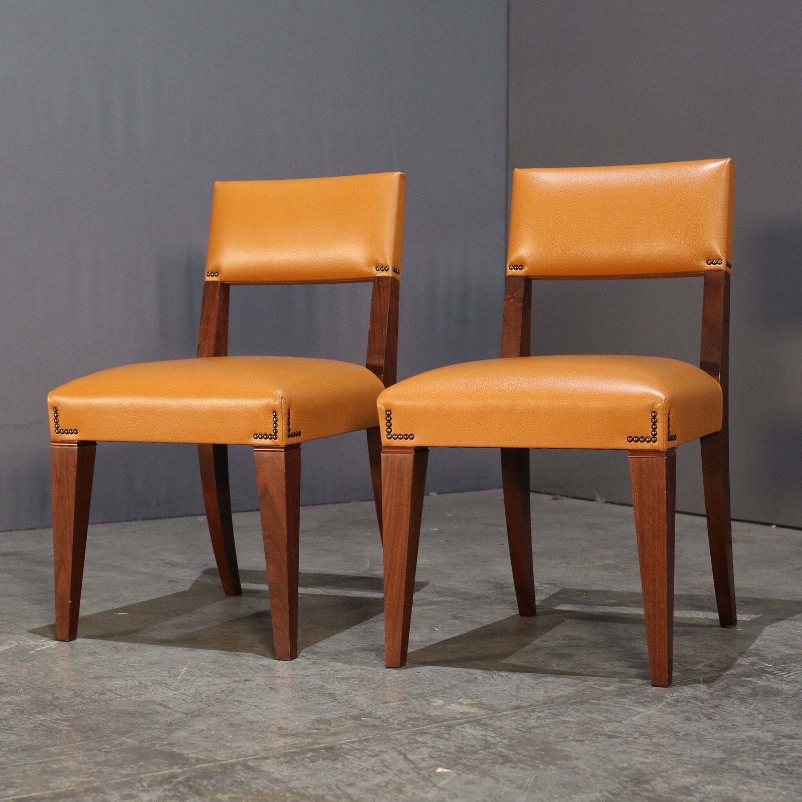 Caramel Brown Leather Chair, Set Of Four photo 1256.0