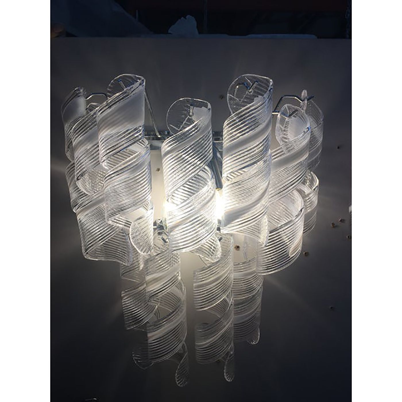 Set Of 2 Wall Sconces Murano Glass Italian Swirling Wall Lights photo Lighting