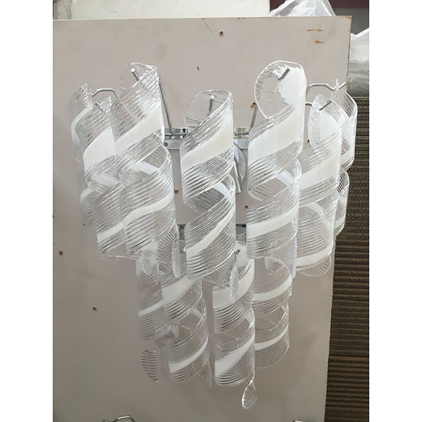 Set Of 2 Wall Sconces Murano Glass Italian Swirling Wall Lights photo 5800.0