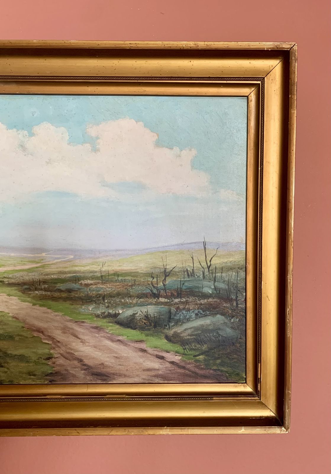 Gilt Framed Landscape Oil Painting Signed Hilda Walker 1 Of 2 photo buy