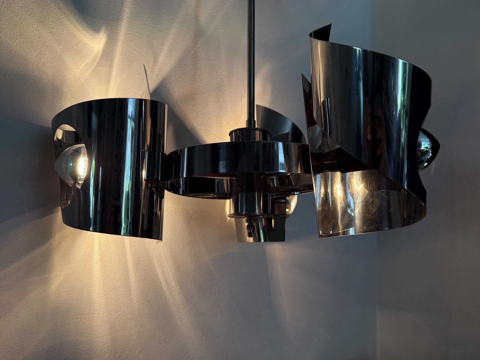 Vintage Space Age Hanglamp | Mid Century | 1960/70s | Max Sauze | Polam | Raak | Lyfa | Karlby | Silver photo vinterior