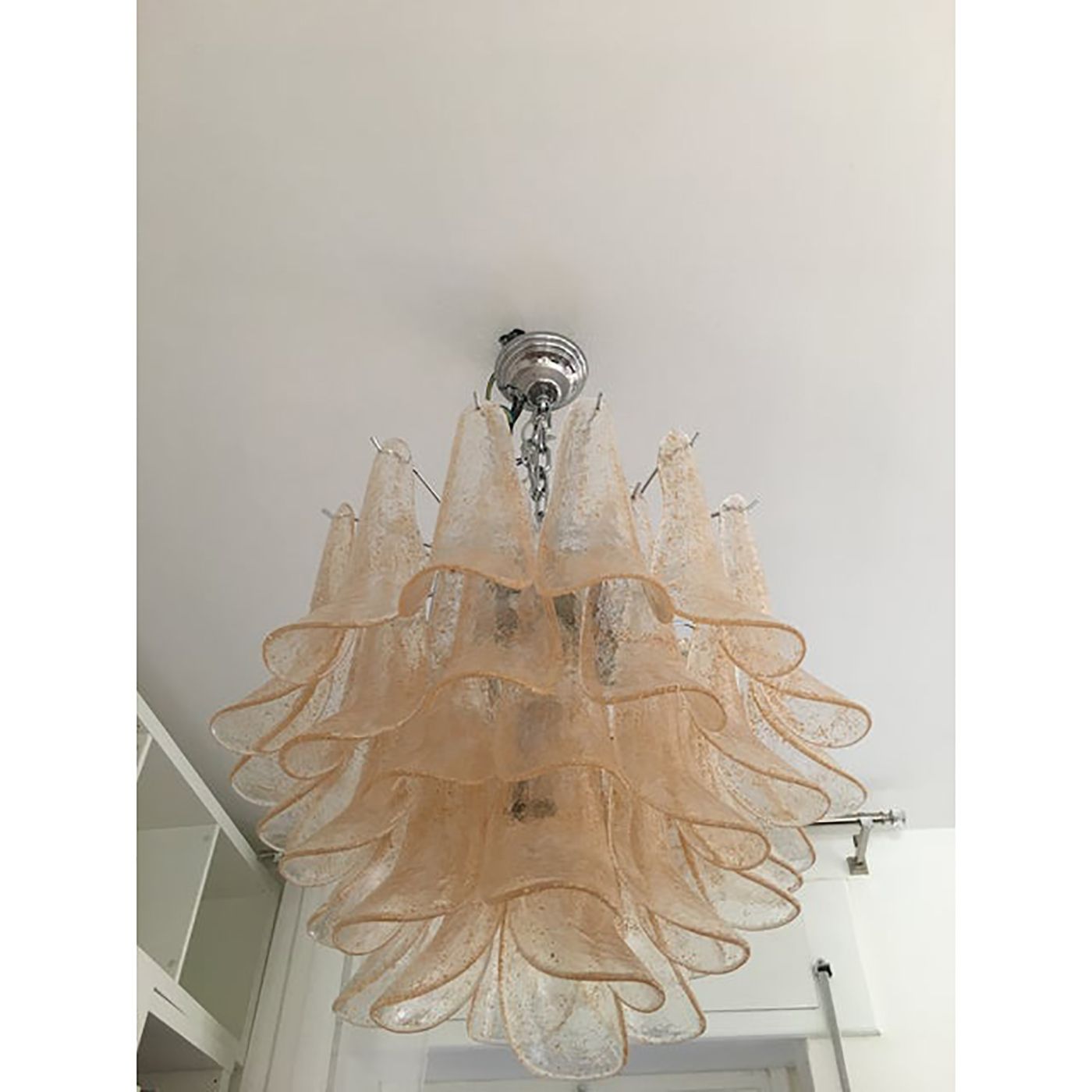 Italian Gold Selle Murano Glass Venini Style Chandelier photo Lighting