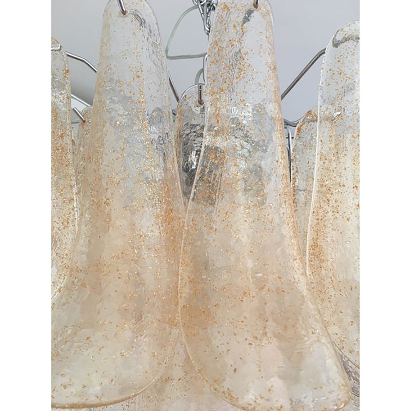 Italian Gold Selle Murano Glass Venini Style Chandelier photo vinterior