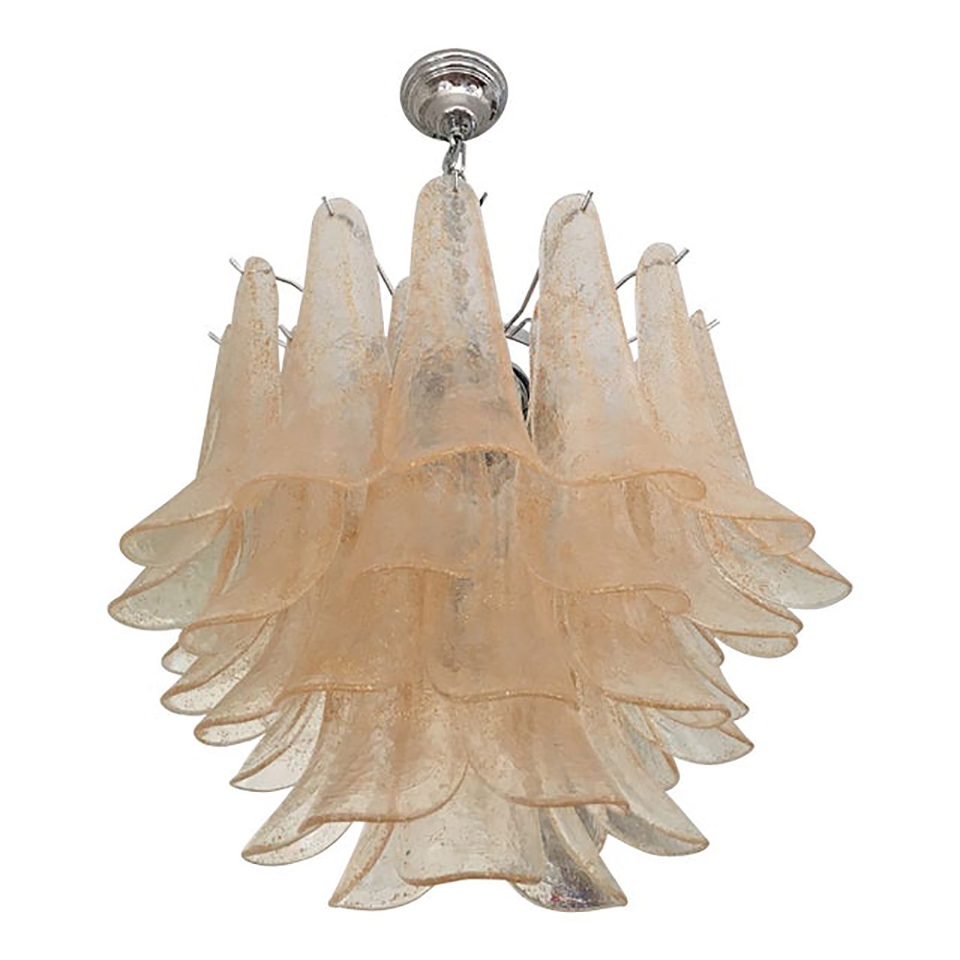 Italian Gold Selle Murano Glass Venini Style Chandelier