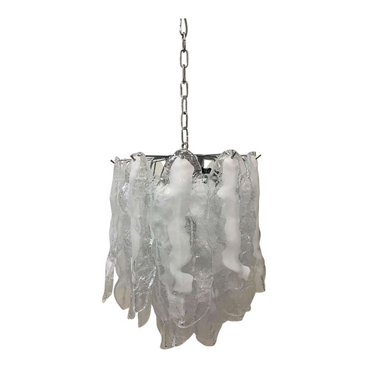 Modern Murano Glass "Fiamma" Italian Chandelier In Venini Style