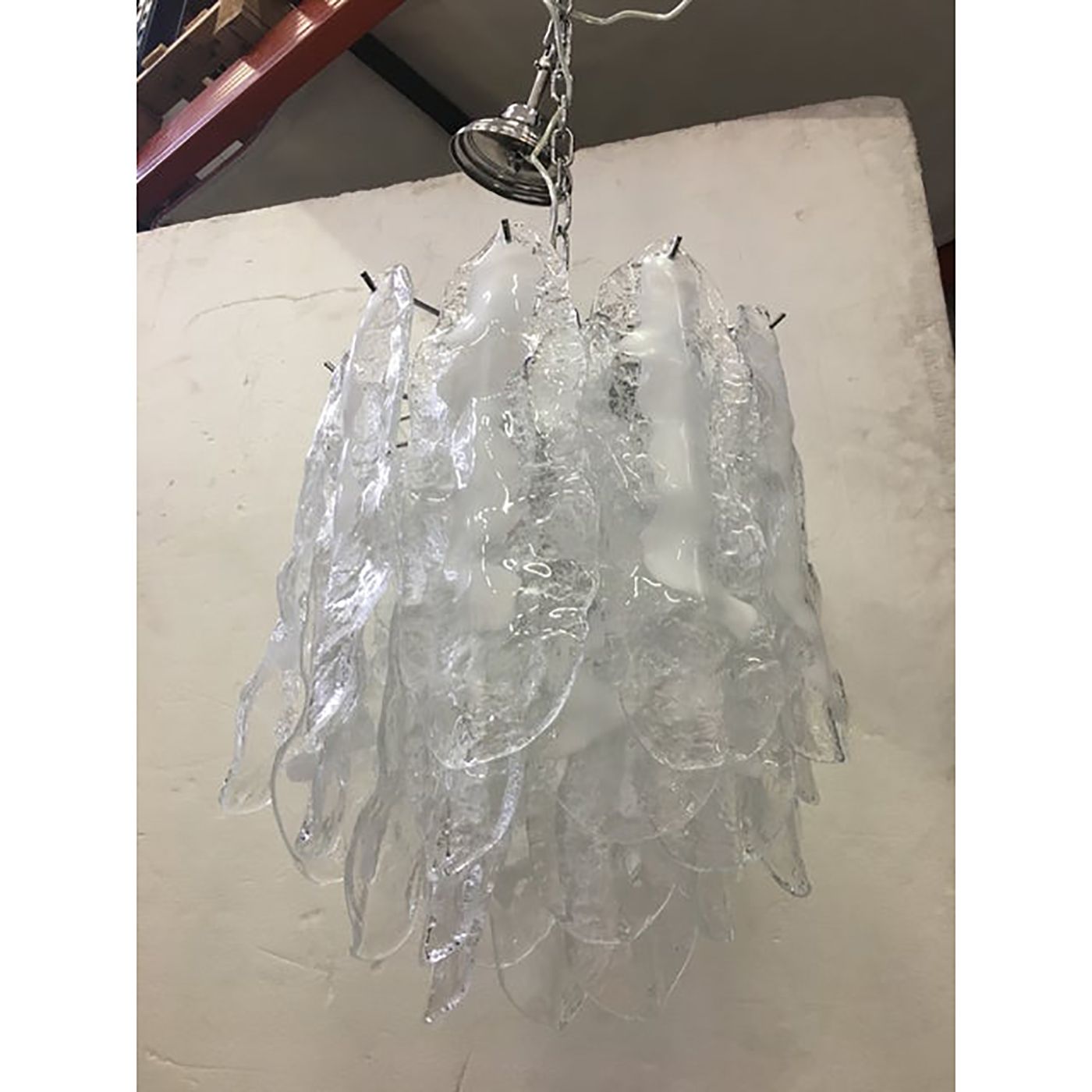 Modern Murano Glass "Fiamma" Italian Chandelier In Venini Style photo Lighting