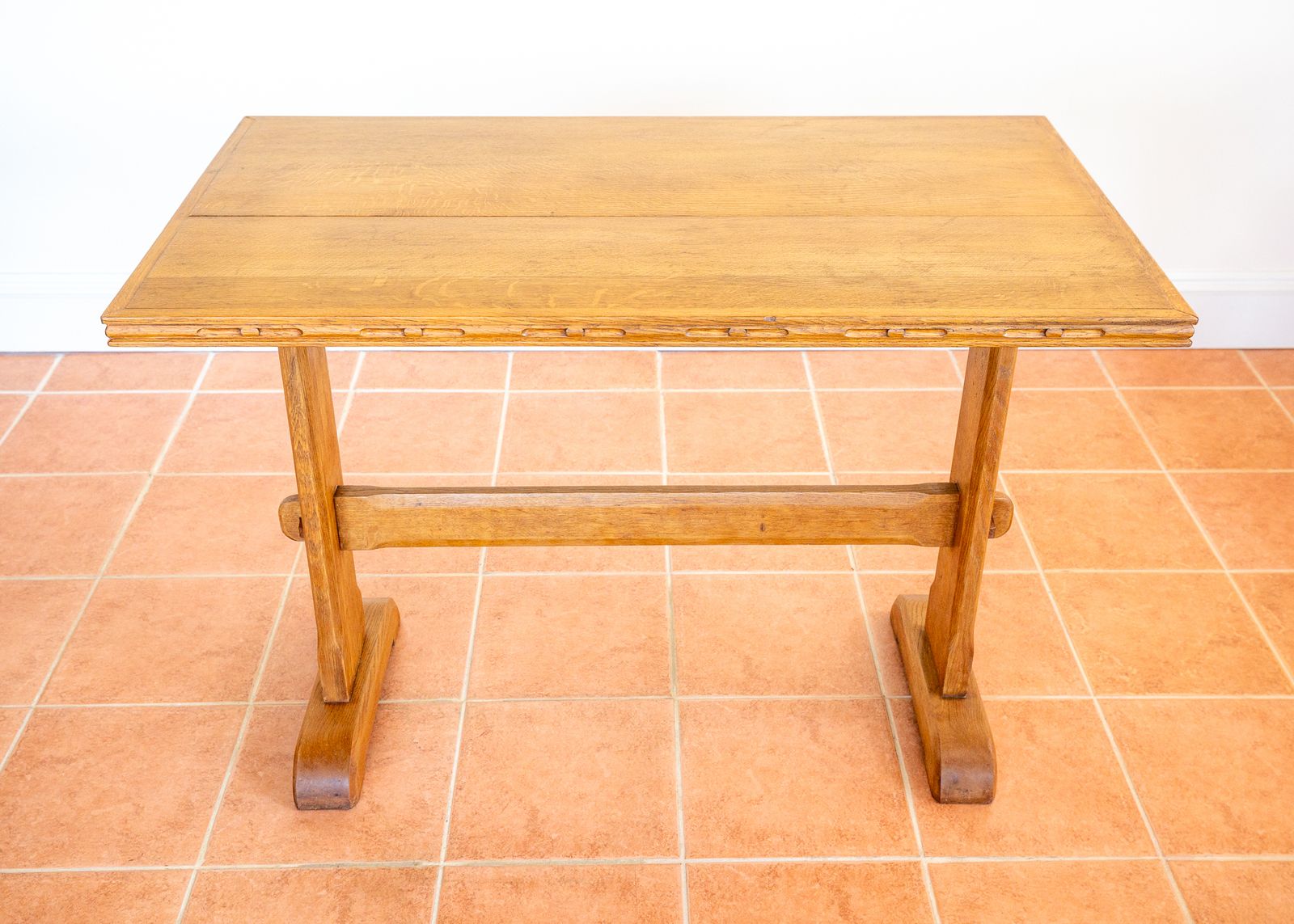 photo for sale Blonde Light Oak Refectory Trestle Table Cotswold School Arts And Crafts Heals Bedroom Side Dining Tabl.E Golden Oak Rustic Farmhouse Antiqu.E
