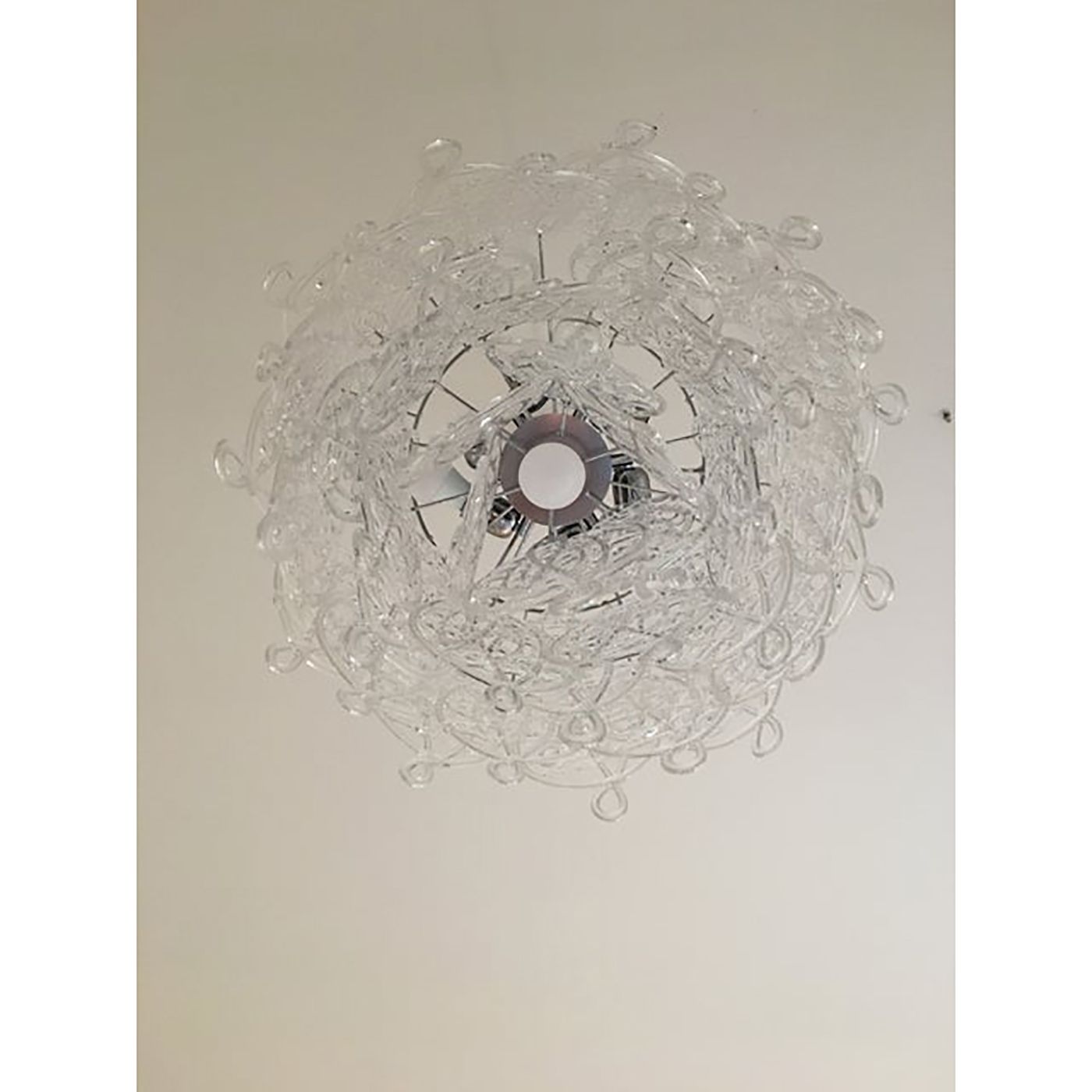 Modern Murano Glass "Ragnatela" Italian Chandelier In Venini Style photo Lighting