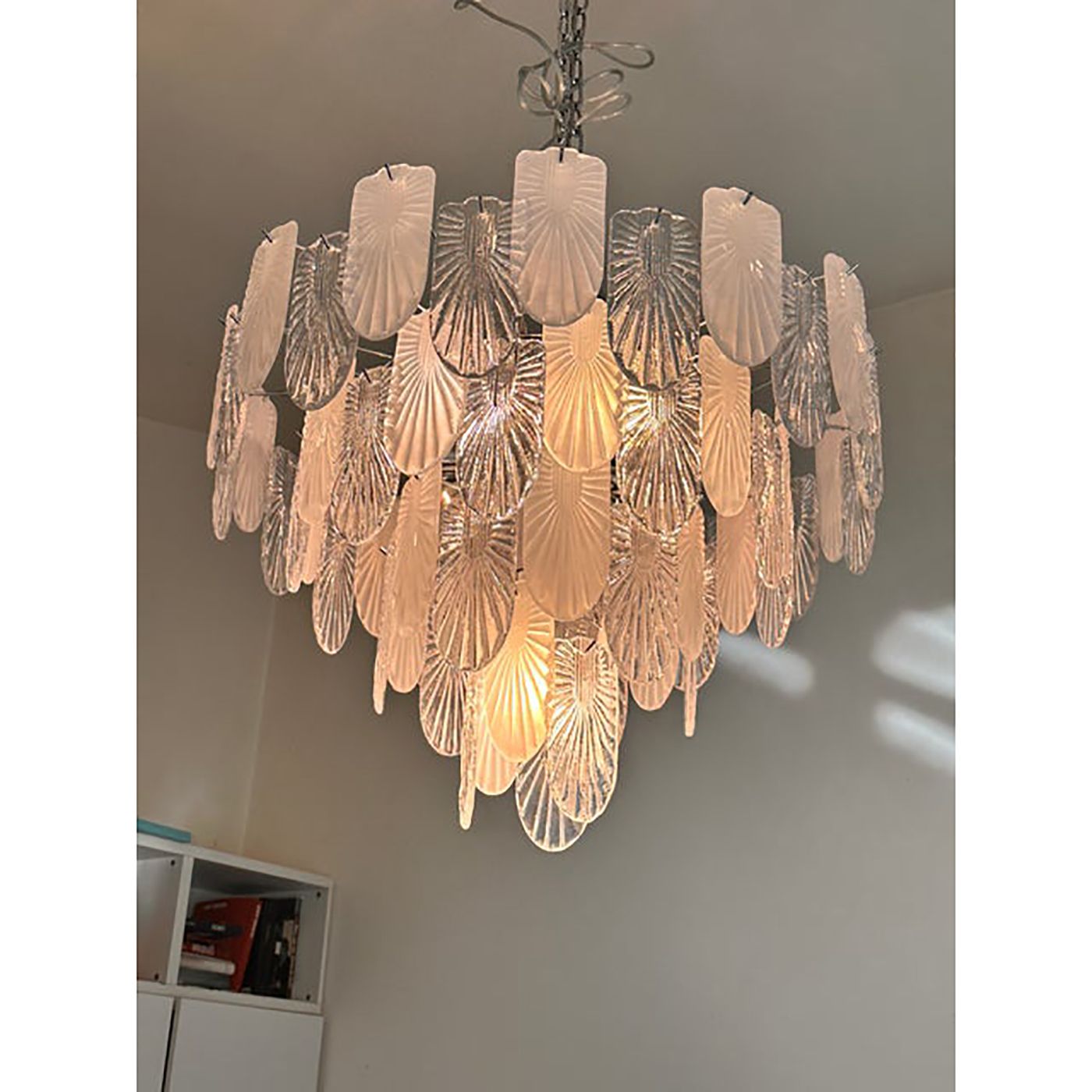 Art Deco Murano Style Chandelier Clear And Frosted Italian Sputnik Art photo 12000.0
