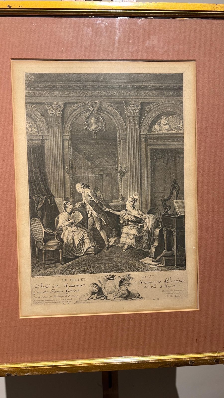 18th Century Engraving ‘La Billet Doux’ After Lavreince, Engraved By De Launay photo furniture
