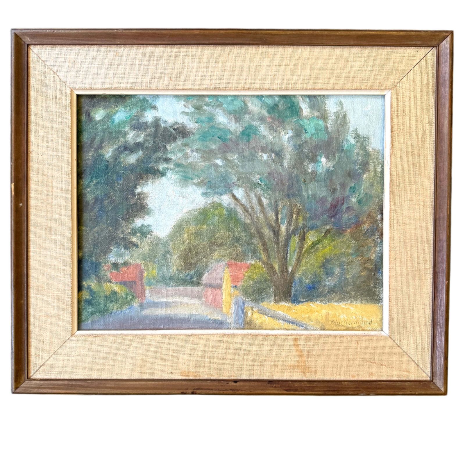 öland Village Path. Vintage Swedish Oil Painting.