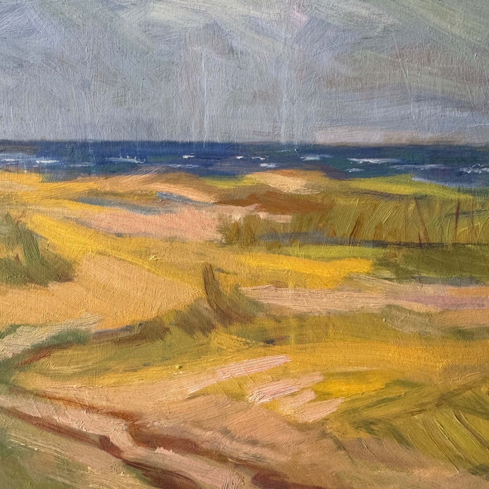 Light Over Danish Dunes. Vintage Oil Painting. photo for sale