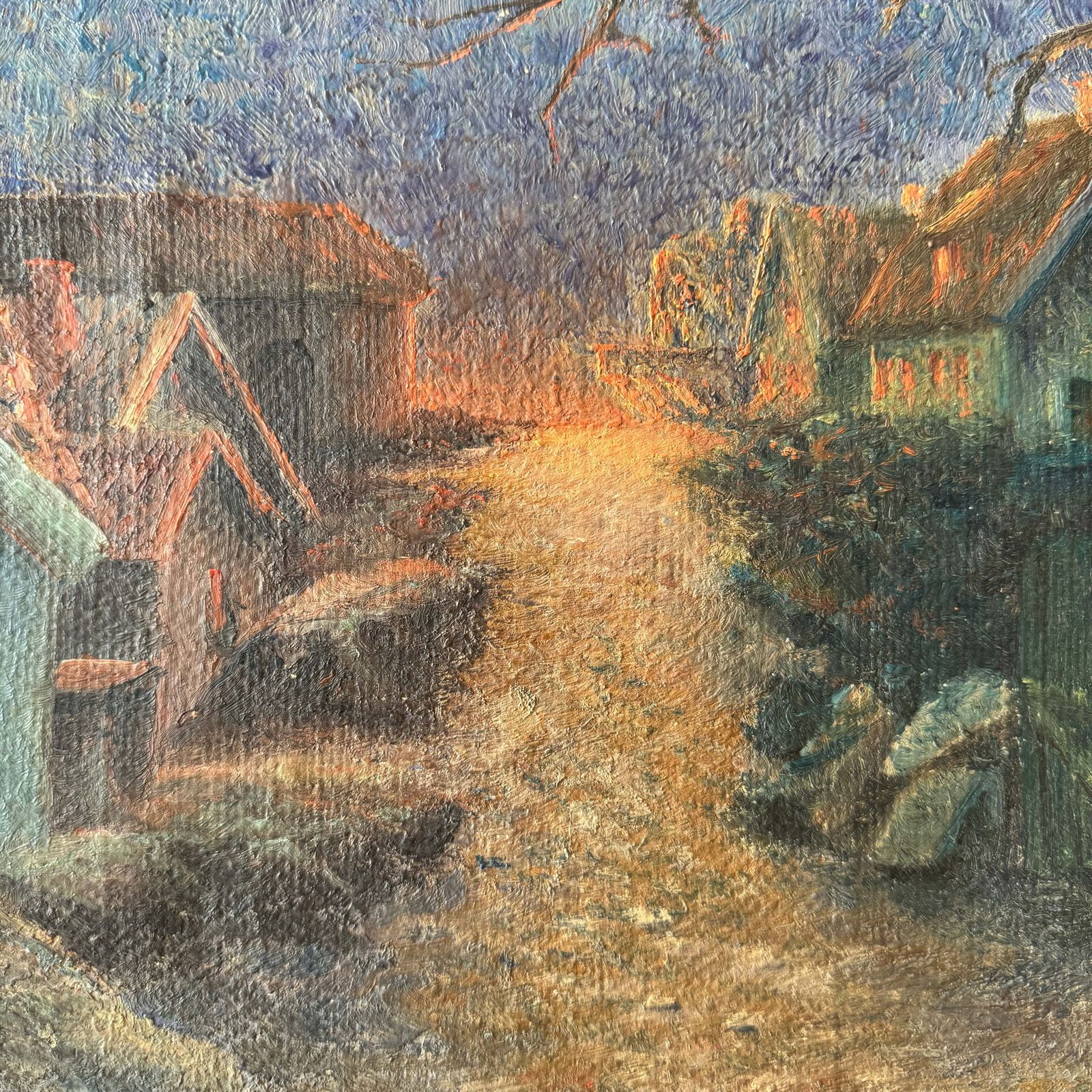 Dawn Or Danger 1897. Antique Swedish Oil Painting photo Art