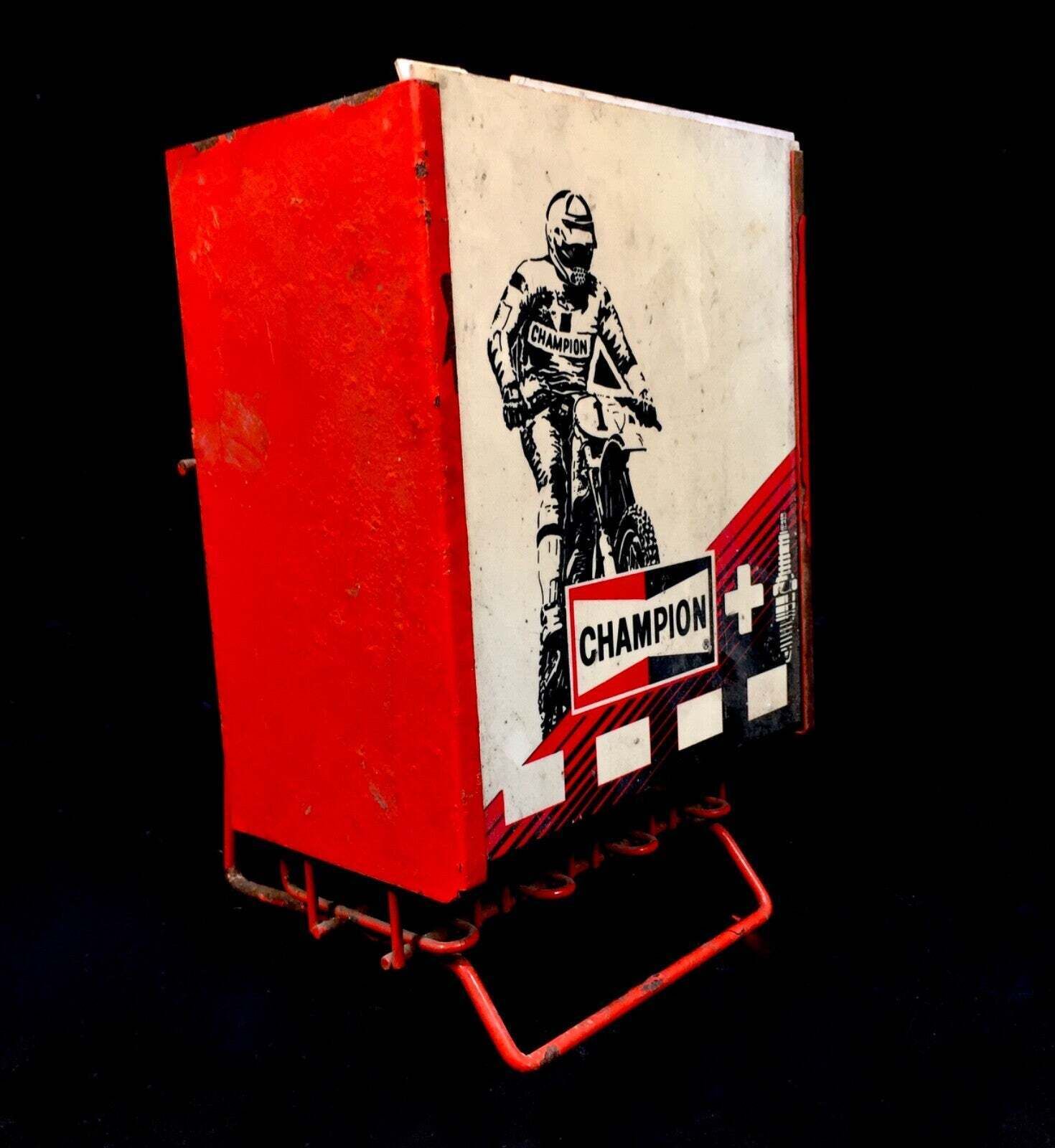Antique Advertising 1970s Champion Spark Plugs Shop Counter Display Dispenser photo 399.0