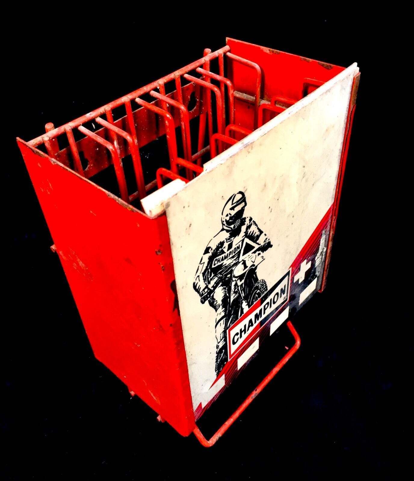 Antique Advertising 1970s Champion Spark Plugs Shop Counter Display Dispenser photo vinterior