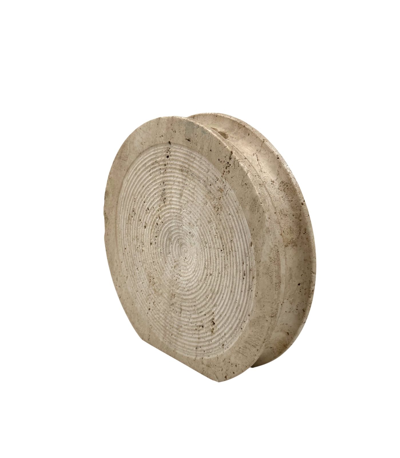 photo vintage Mid Century Modern Travertine Solifleur Vase, Cerri Nestore, Italy, 1970s
