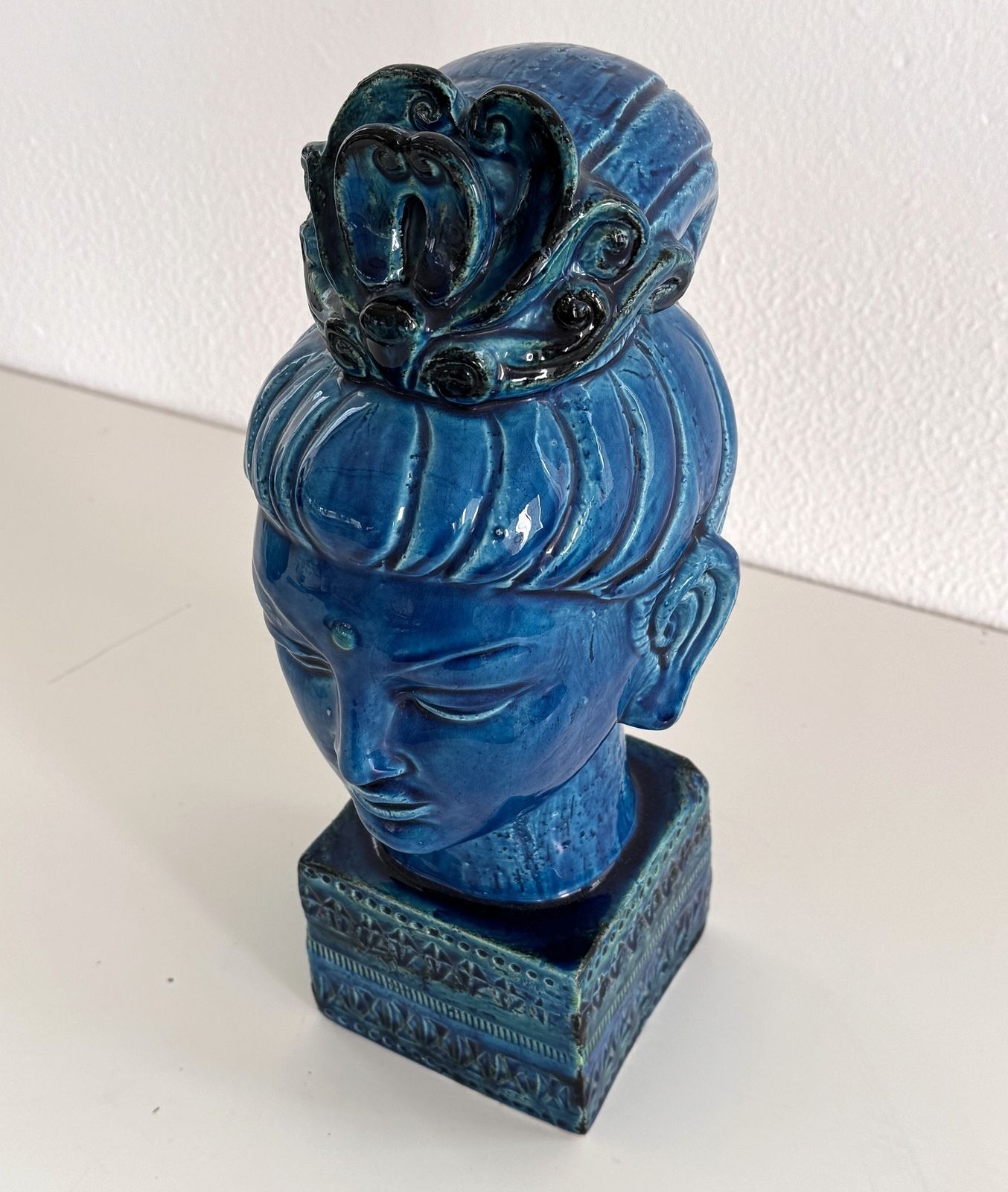photo buy Aldo Londi For Bitossi Kwan Yin Buddha Rimini Blu, Italy, 1970s
