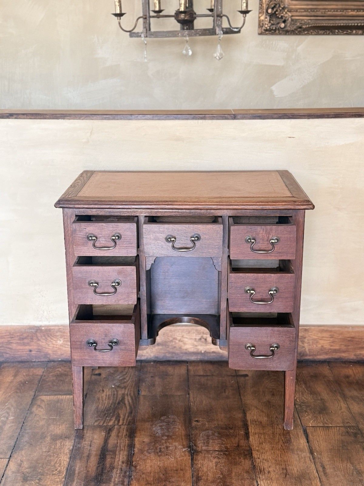 Original Antique Oak Rustic Small Georgian Period Office  Writers Desk photo 699.0