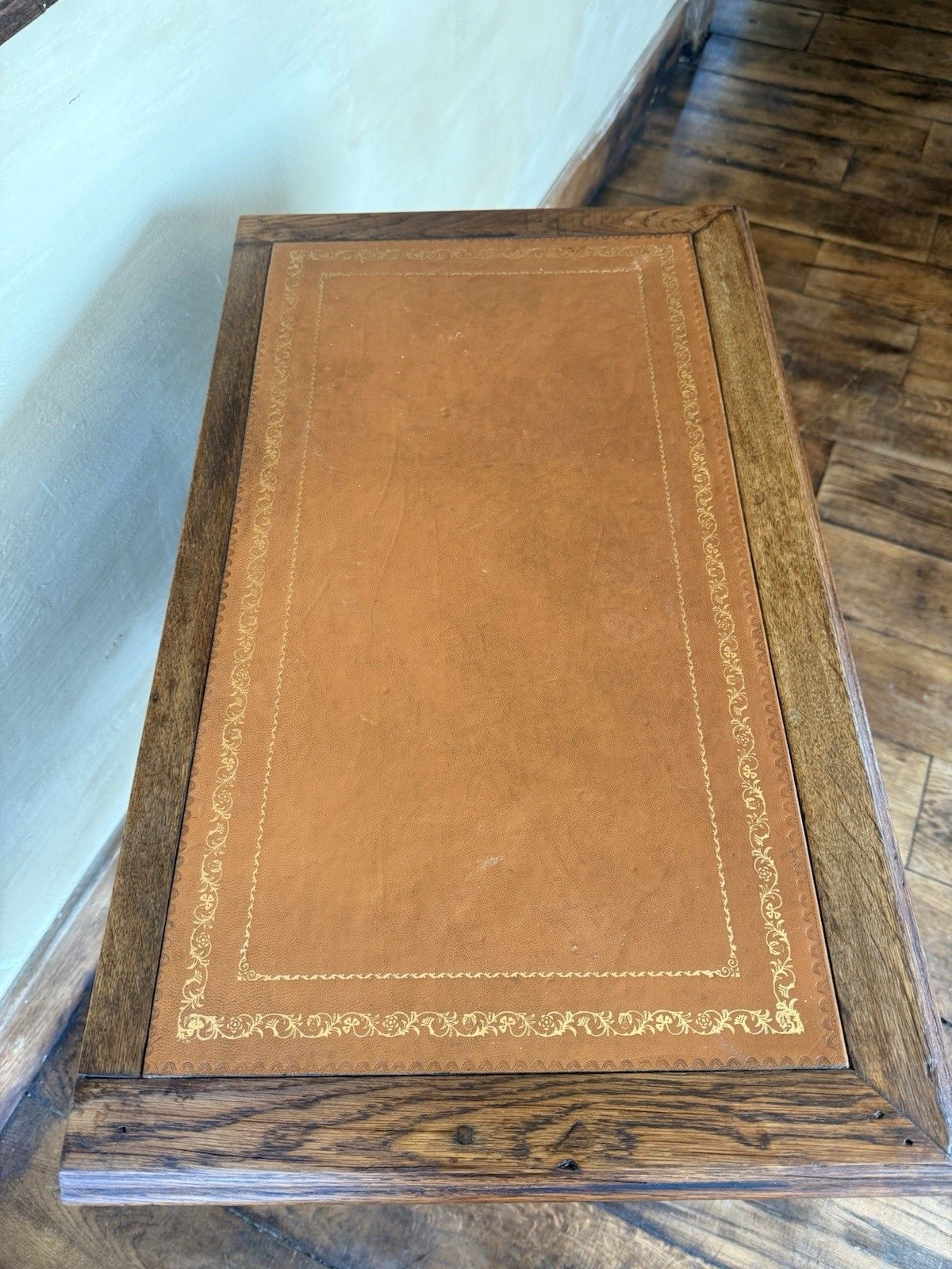 699.0 Original Antique Oak Rustic Small Georgian Period Office  Writers Desk photo