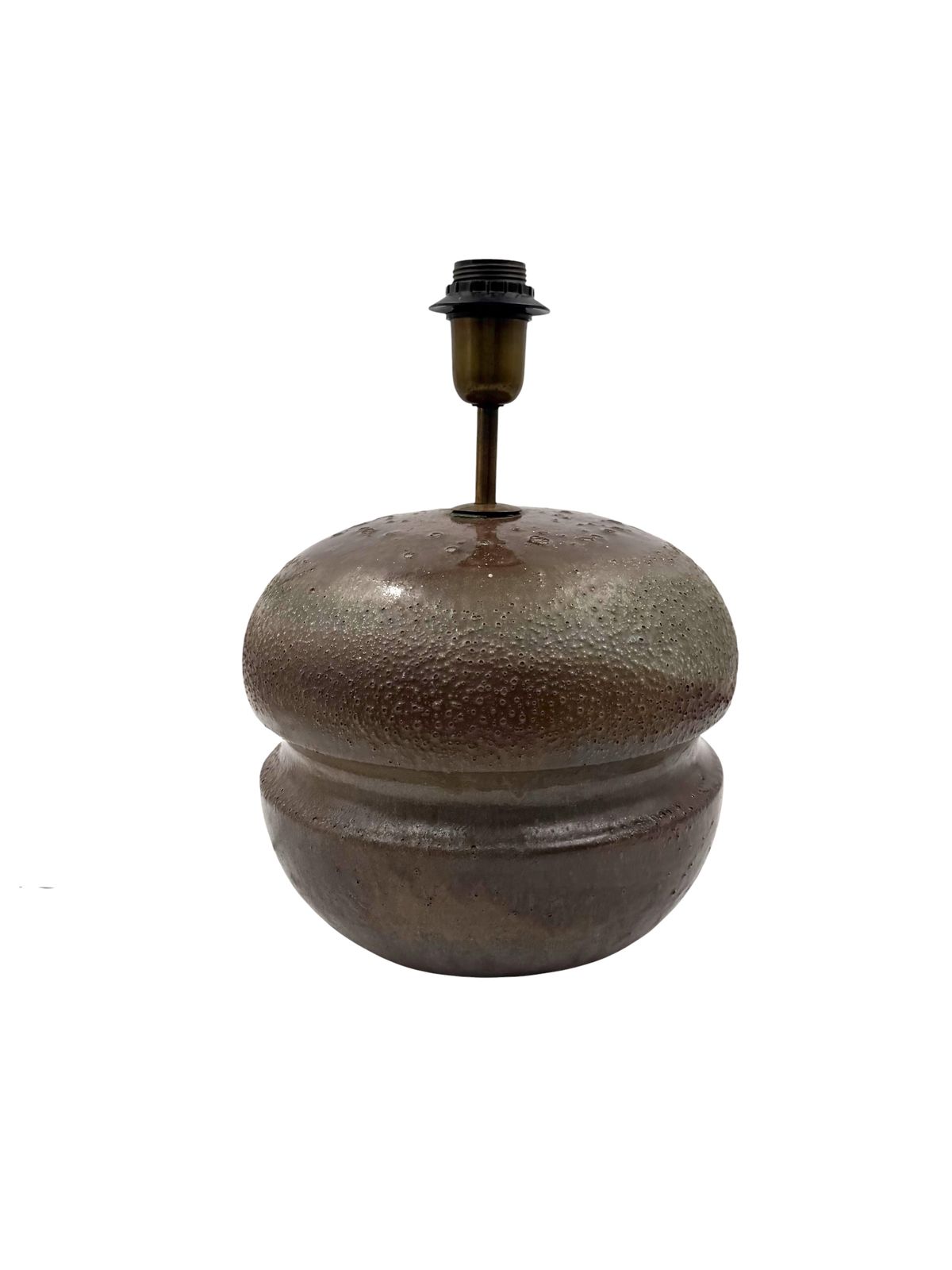Lighting Mid Century Modern Brown Ceramic Lamp Base,  France 1960s photo