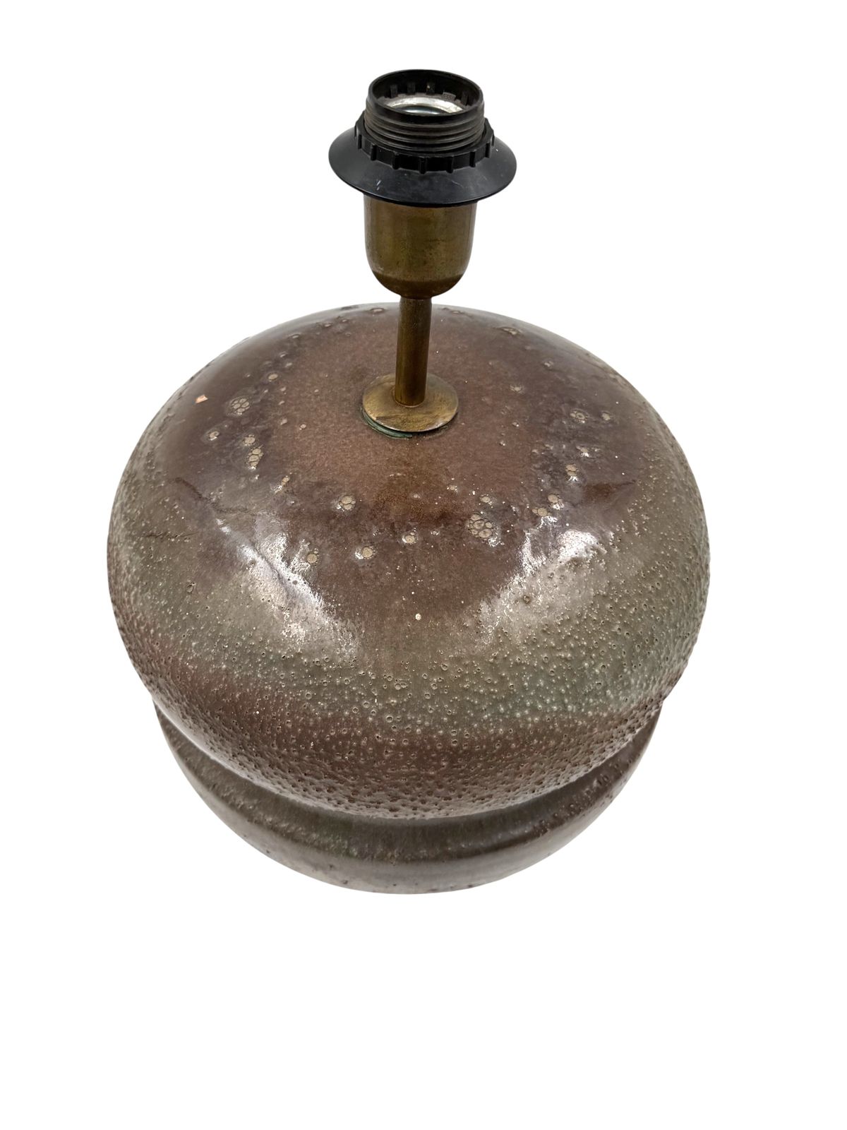 photo vinterior Mid Century Modern Brown Ceramic Lamp Base,  France 1960s