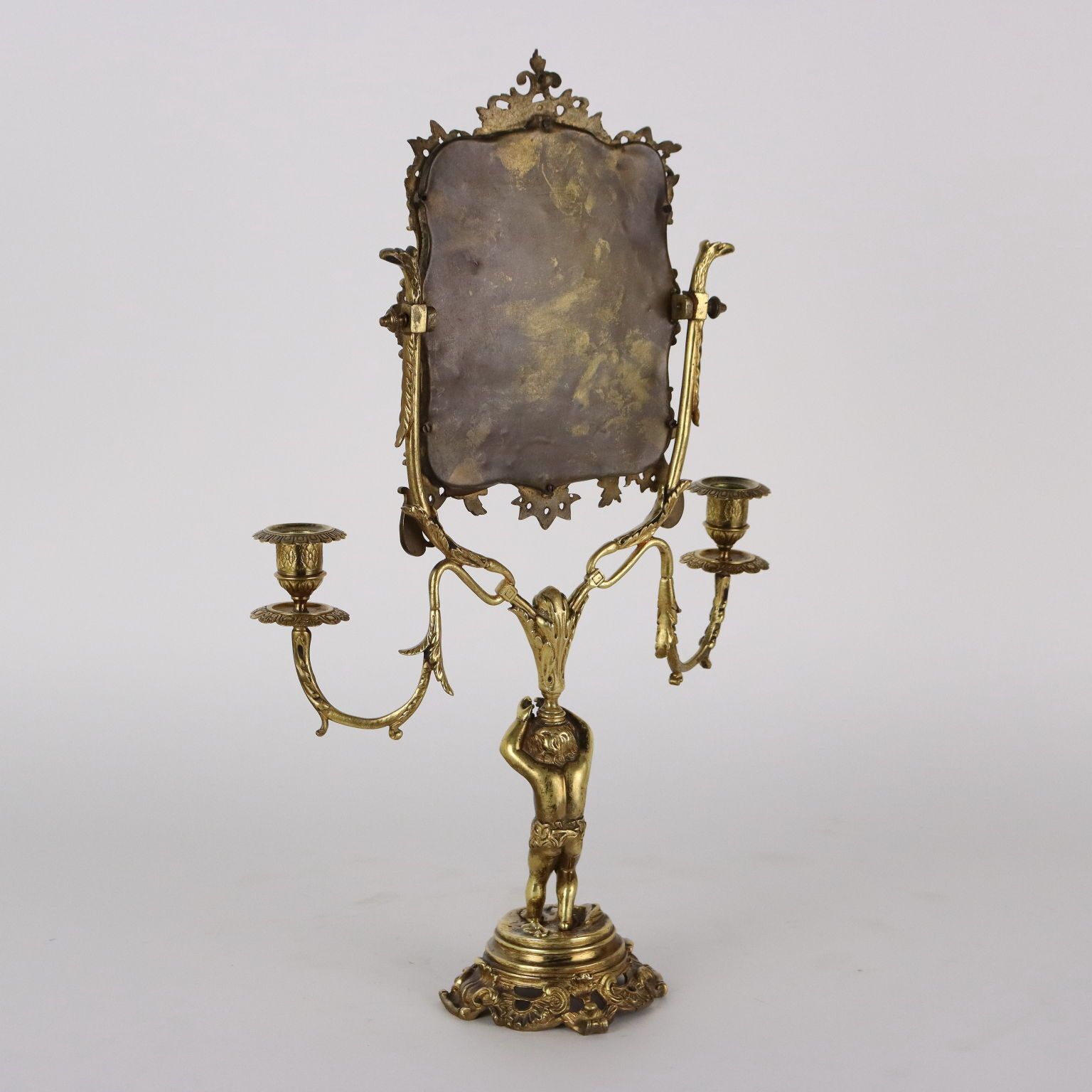 Home Decor Antique Vanity Mirror Bronze Europe XIX XX Century photo
