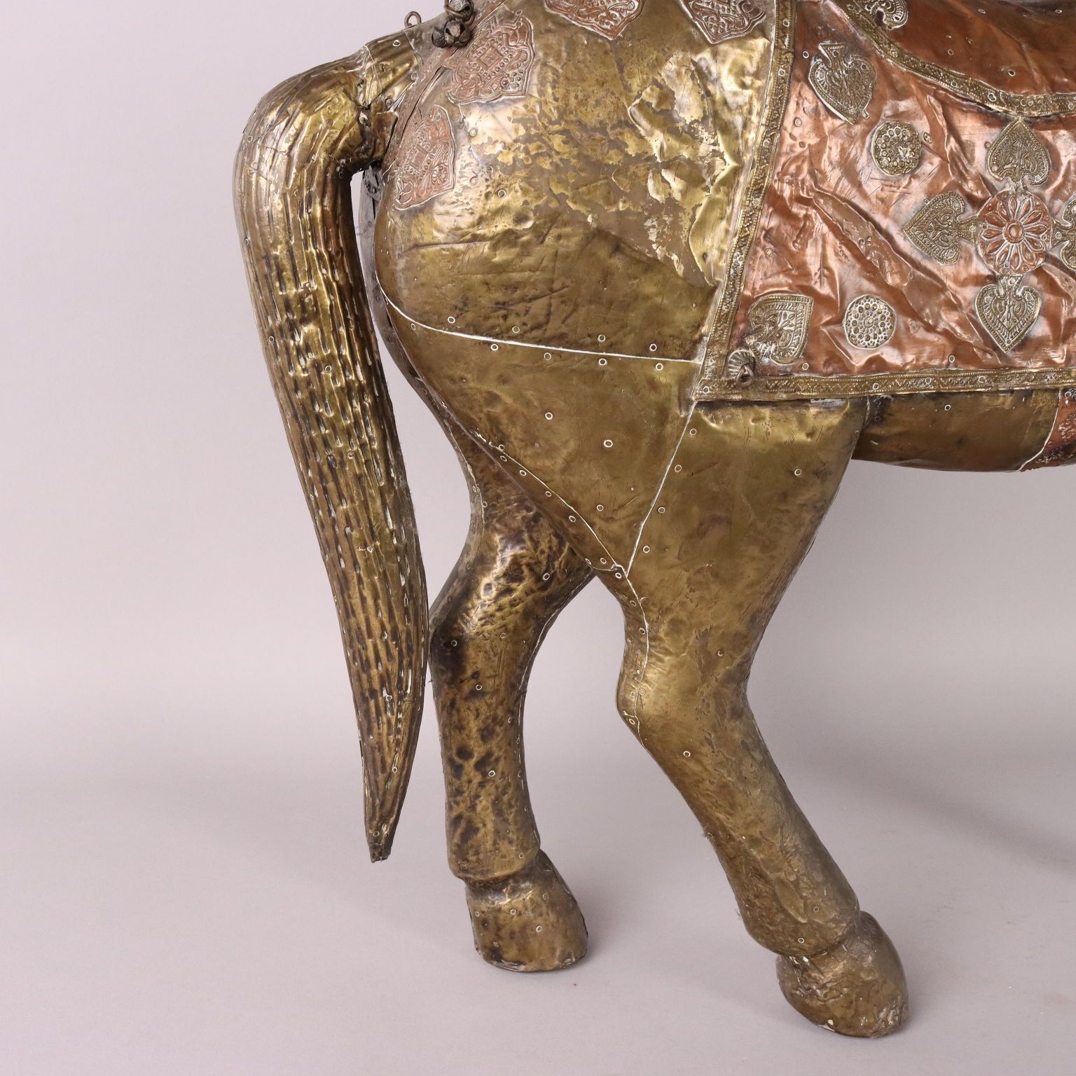 Antique Horse Brass Sheeth Copper India Early XX Century photo vinterior