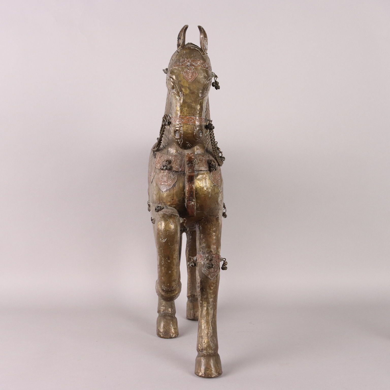 photo furniture Antique Horse Brass Sheeth Copper India Early XX Century