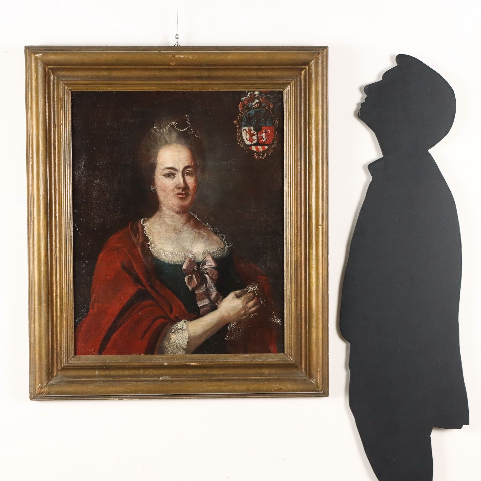 Portrait Of A Noblewoman Antique Painting Oil On Canvas XVIII Century photo furniture