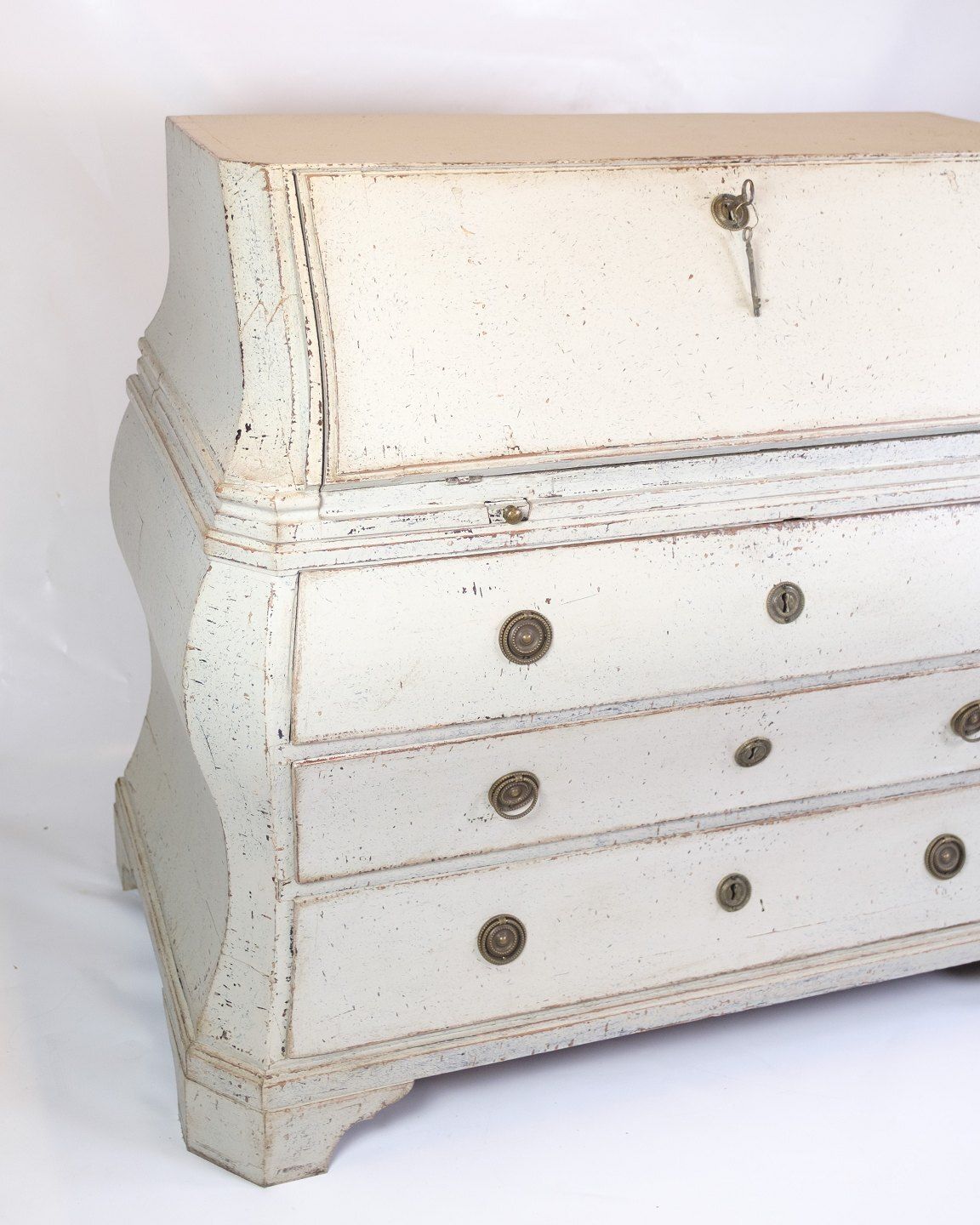 Gustavian Grey Painted Chatol With Four Drawers  From 1790s photo furniture
